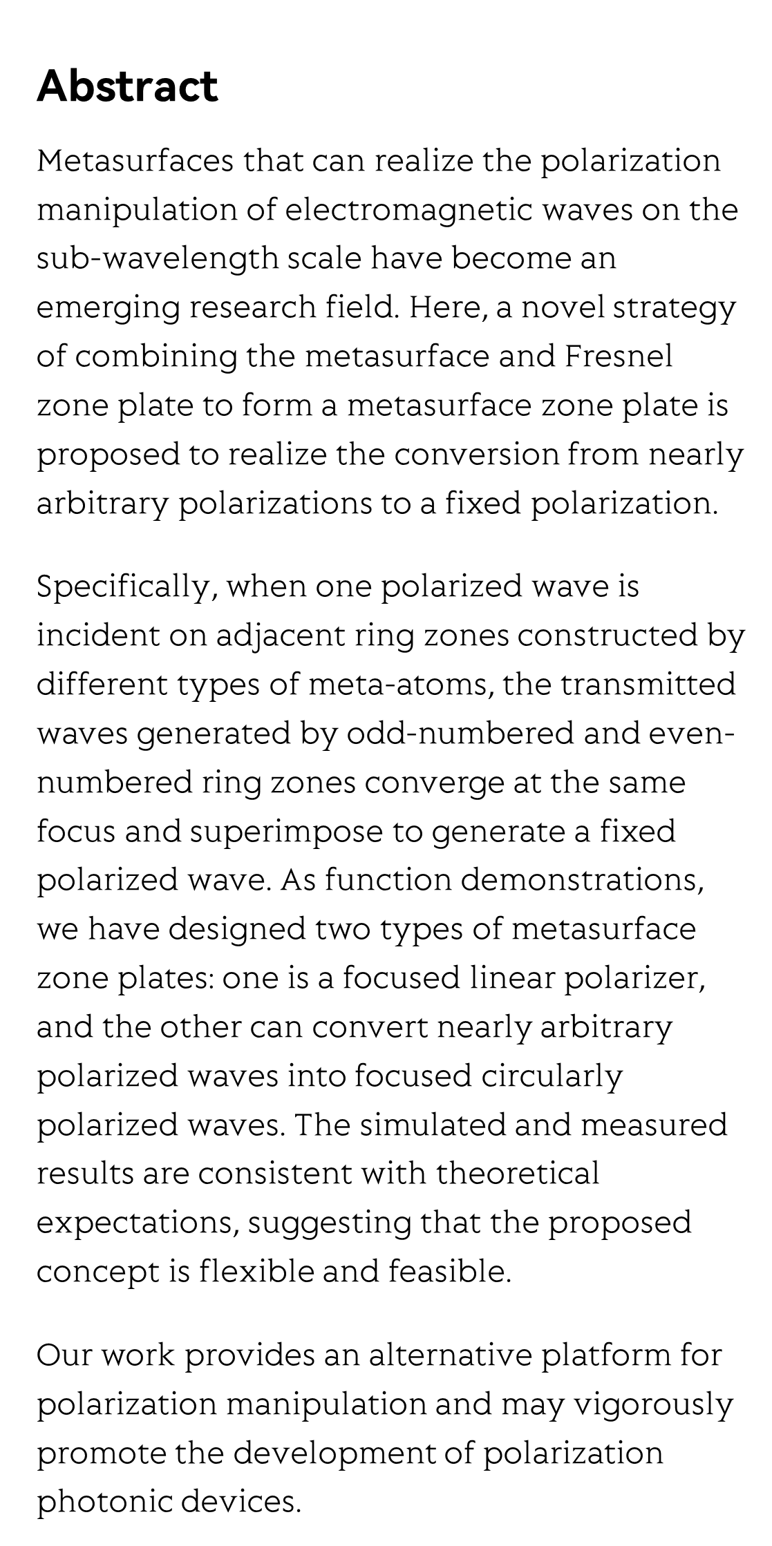 Terahertz metasurface zone plates with arbitrary polarizations to a fixed polarization conversion_2
