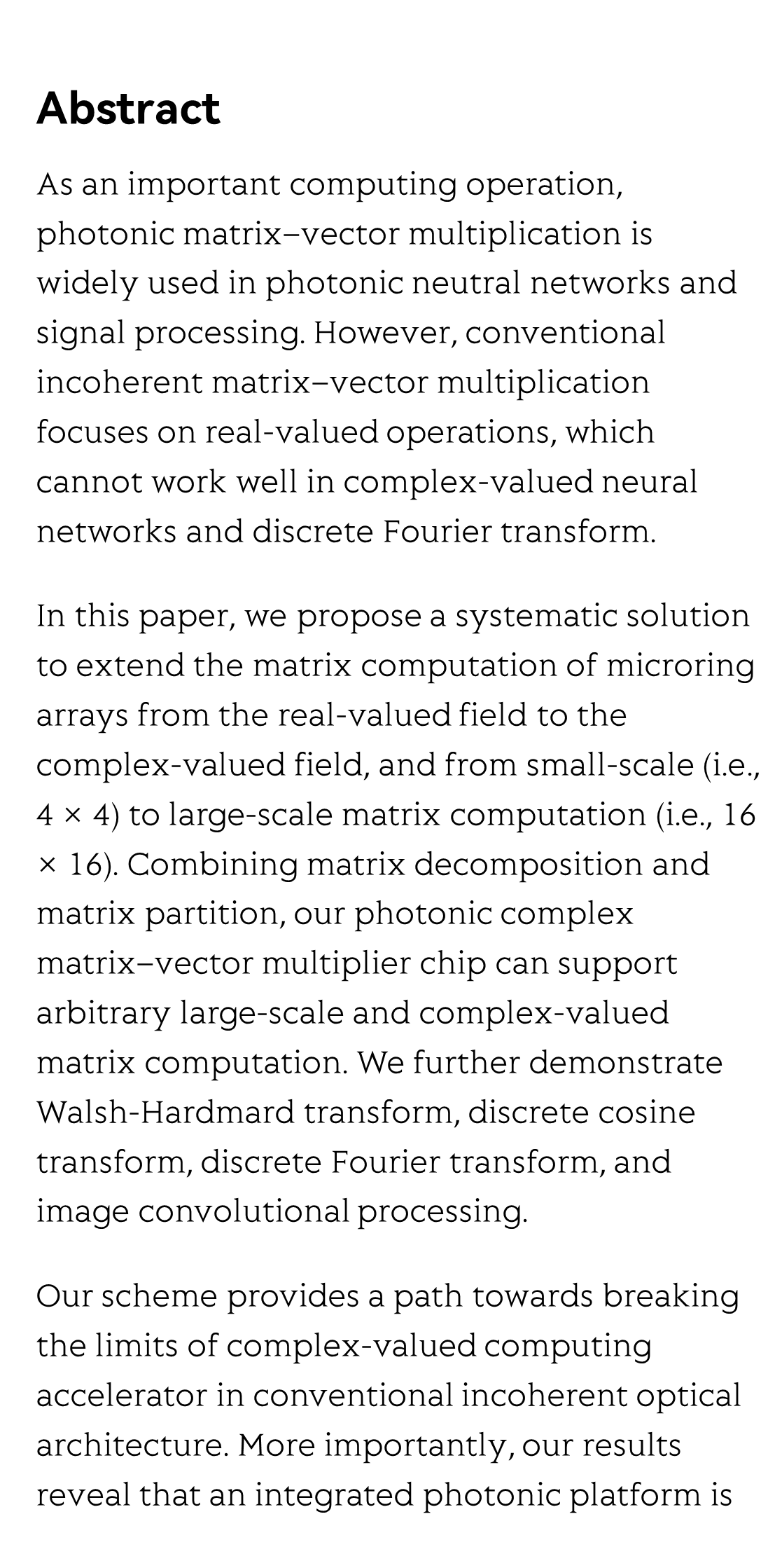 A small microring array that performs large complex-valued matrix-vector multiplication_2