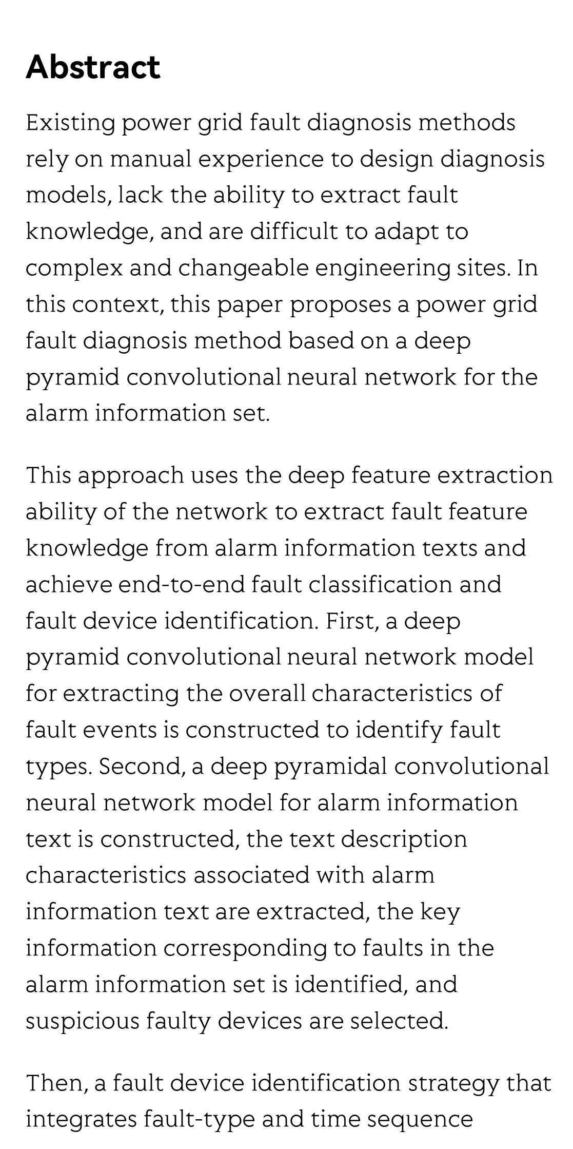 Power grid fault diagnosis based on a deep pyramid convolutional neural network_2