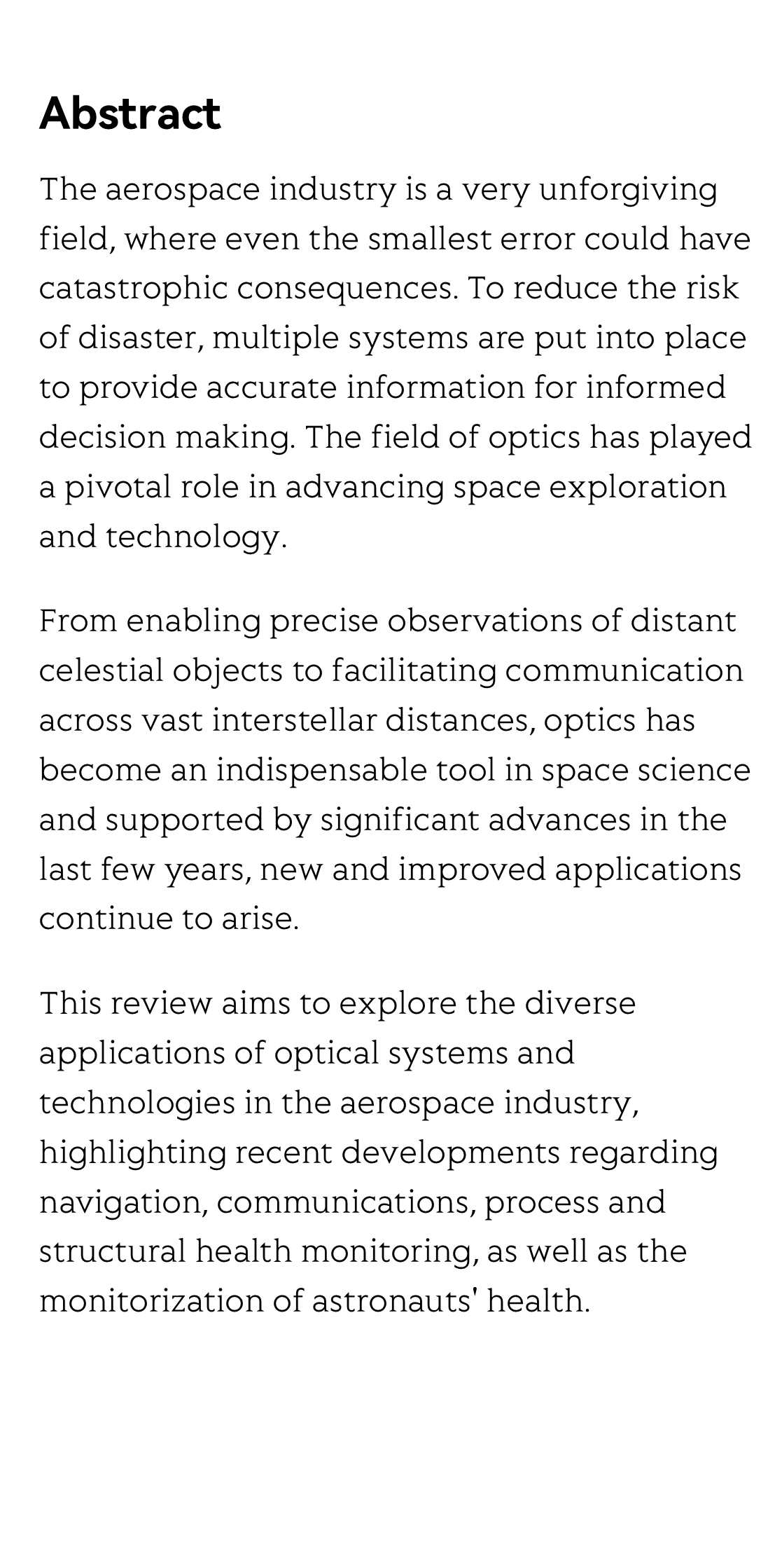 Advances and new perspectives of optical systems and technologies for aerospace applications: a comprehensive review_2