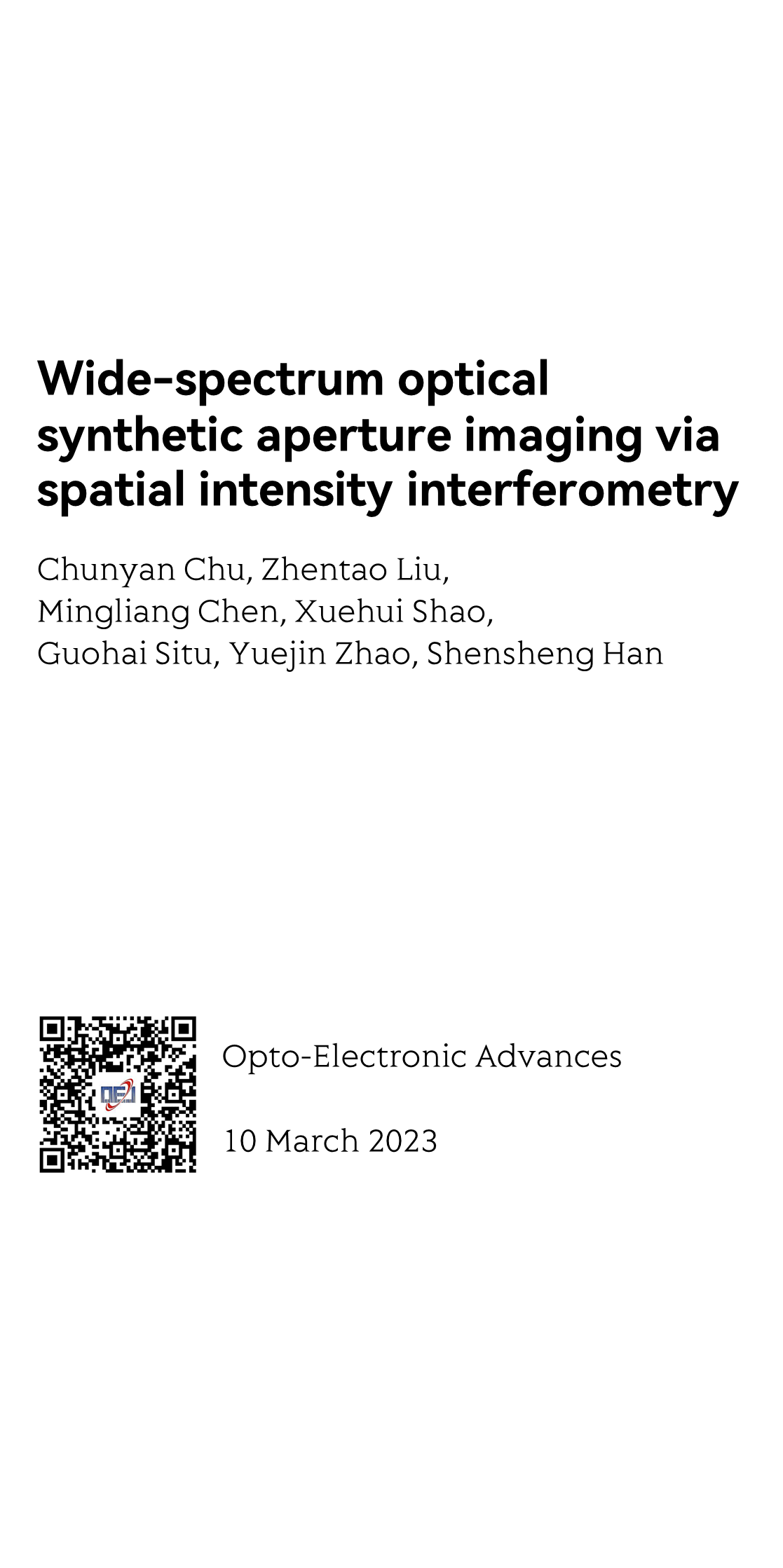 Wide-spectrum optical synthetic aperture imaging via spatial intensity interferometry_1