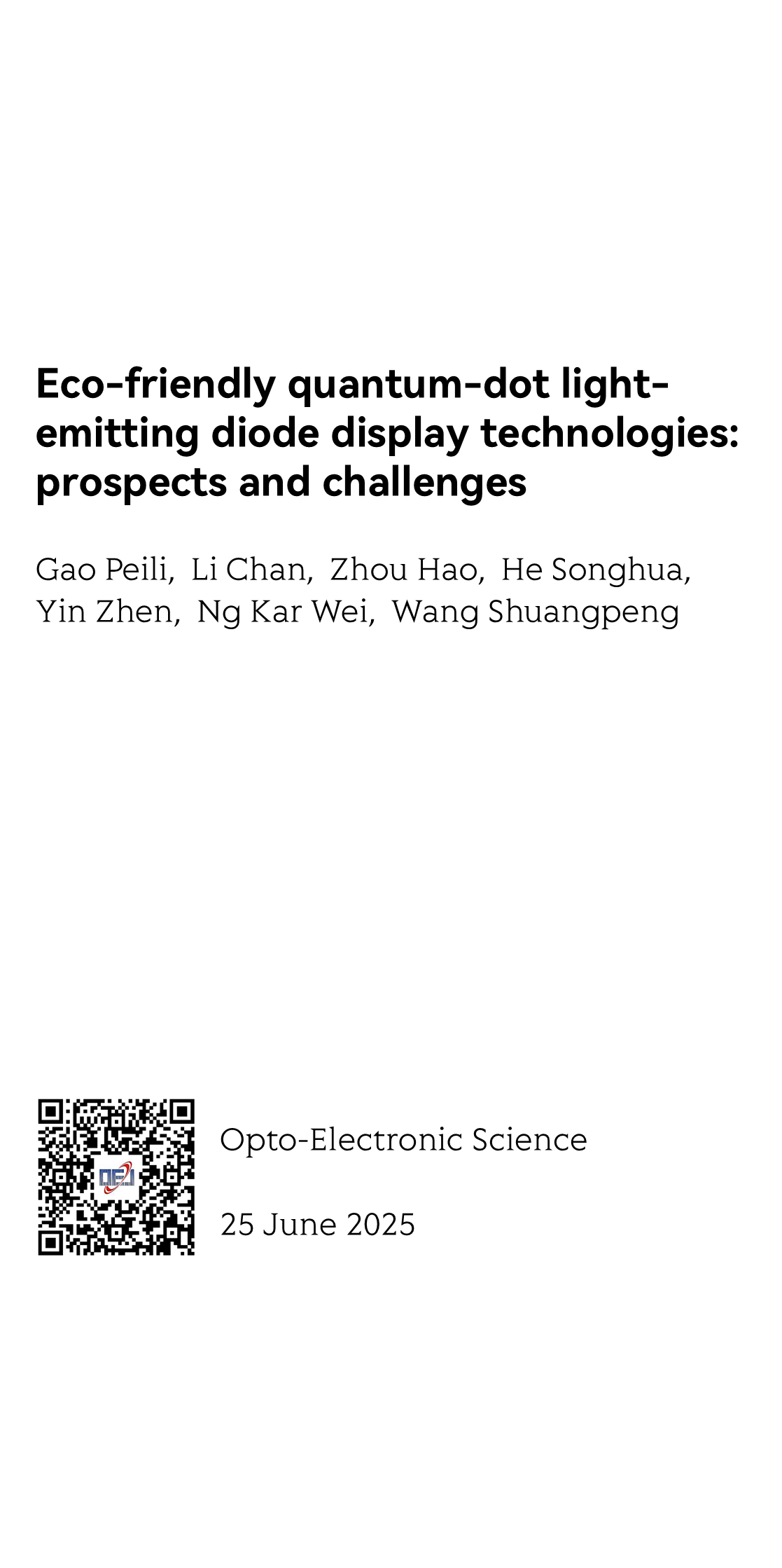 Eco-friendly quantum-dot light-emitting diode display technologies: prospects and challenges_1