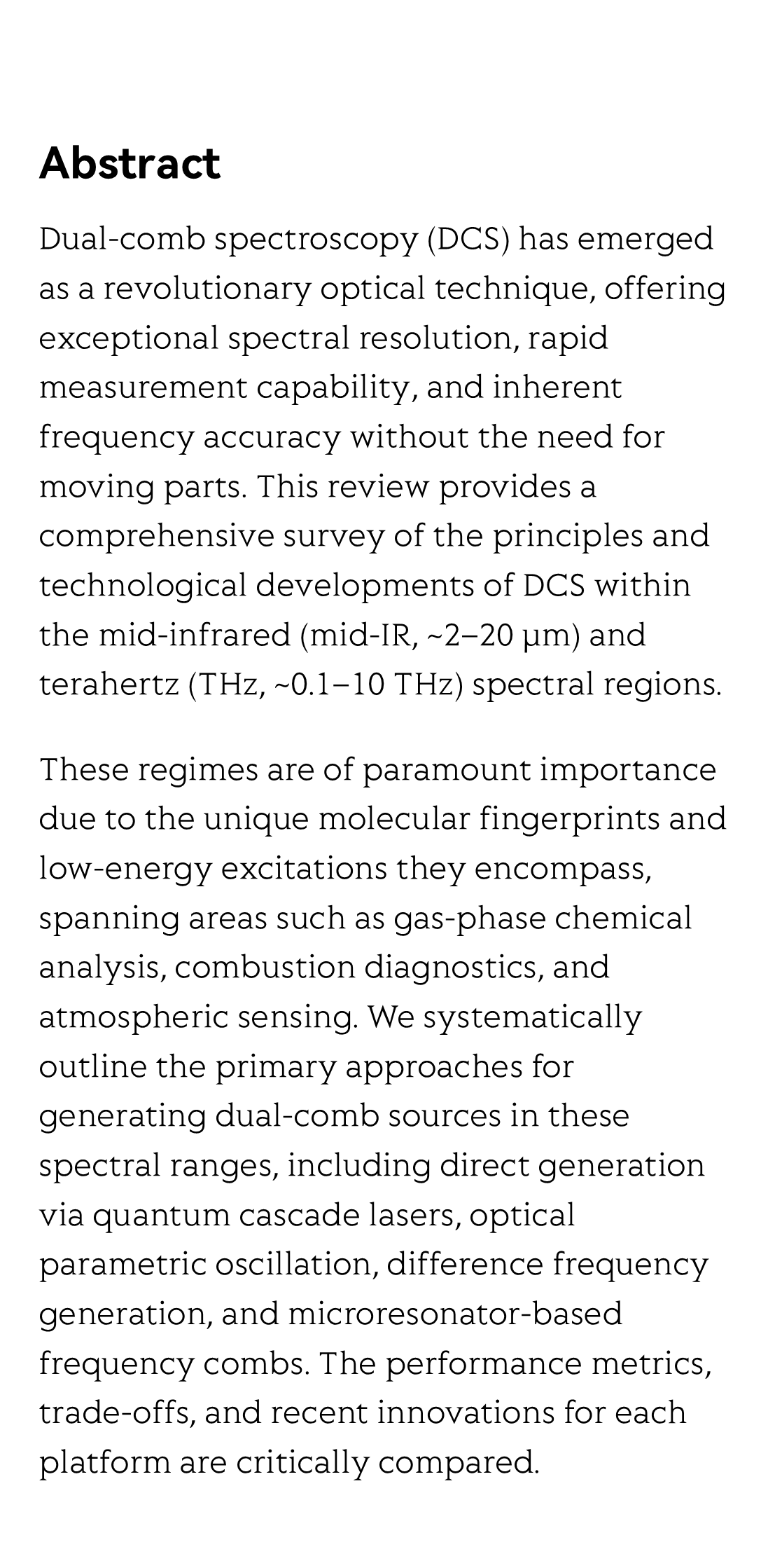 Recent progress on mid-infrared and terahertz dual-comb spectroscopy_2