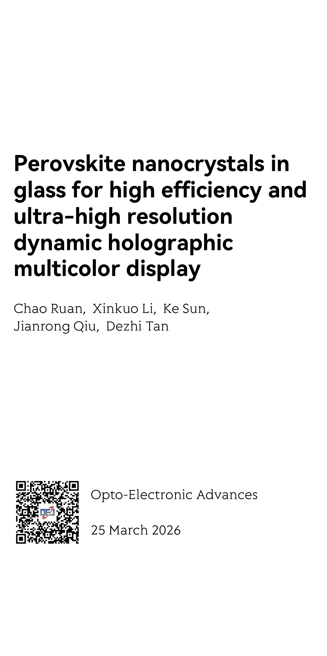 Perovskite nanocrystals in glass for high efficiency and ultra-high resolution dynamic holographic multicolor display_1