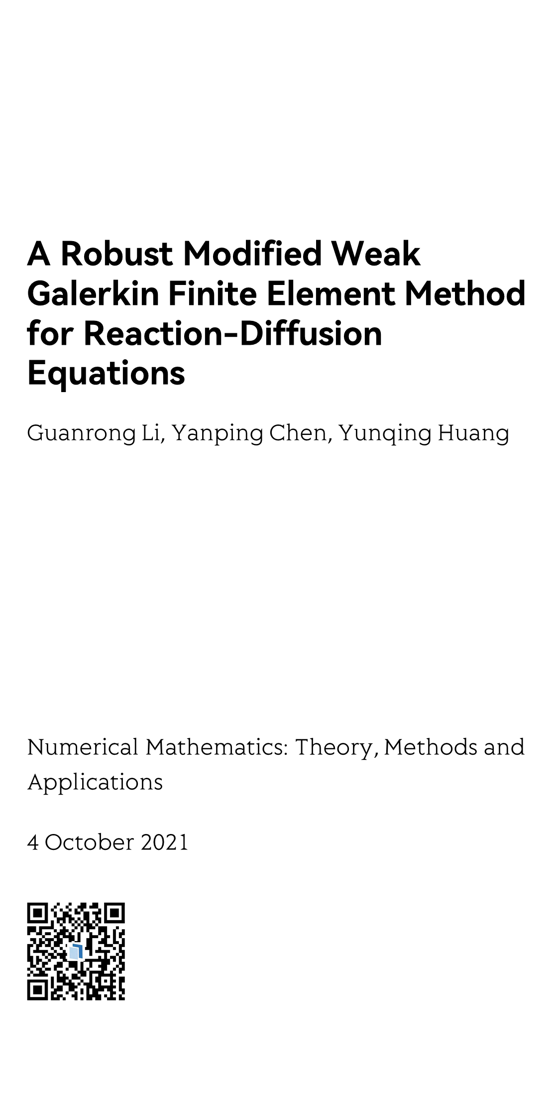 A Robust Modified Weak Galerkin Finite Element Method for Reaction-Diffusion Equations_1