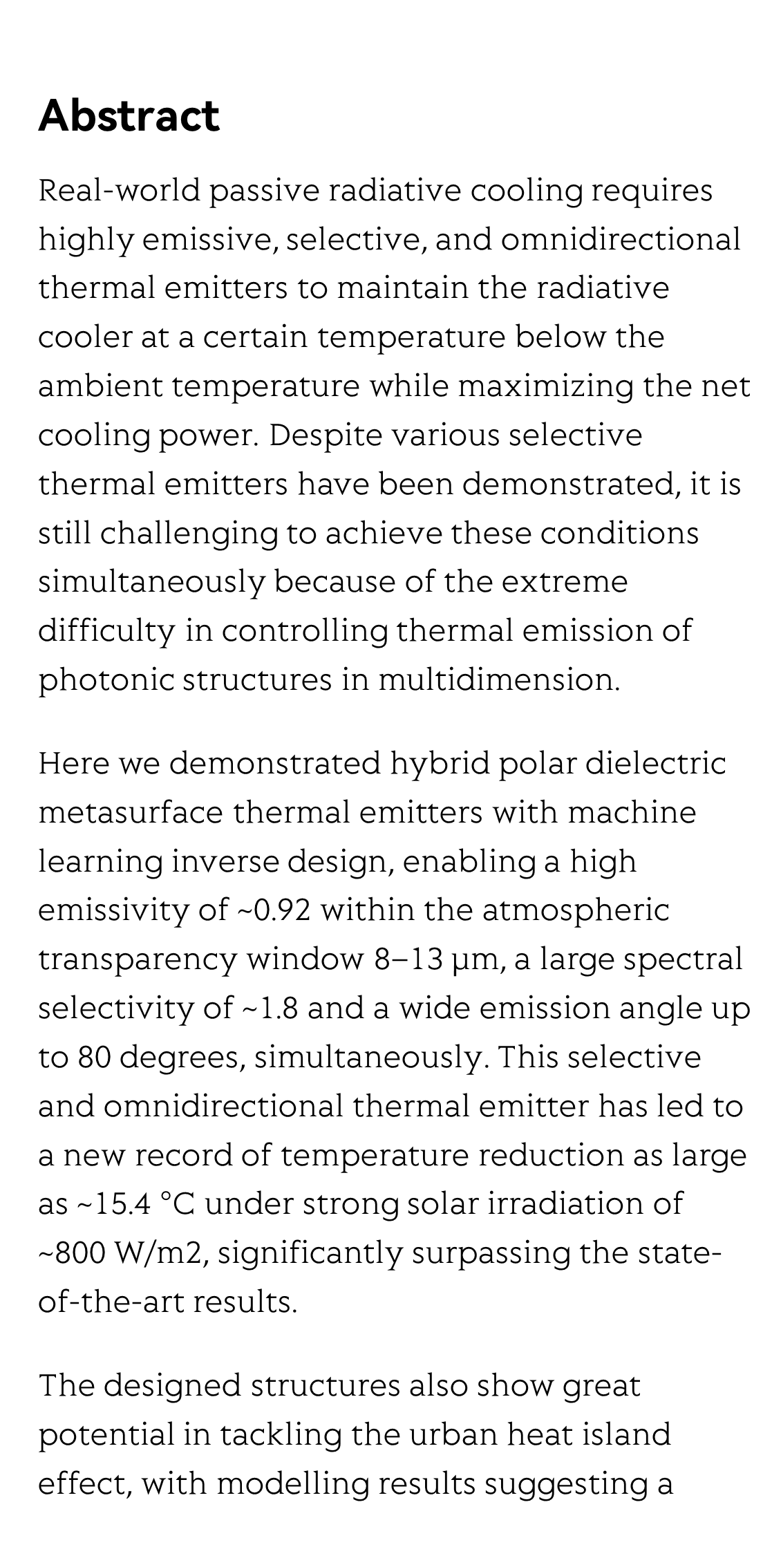 Ultrahigh performance passive radiative cooling by hybrid polar dielectric metasurface thermal emitters_2