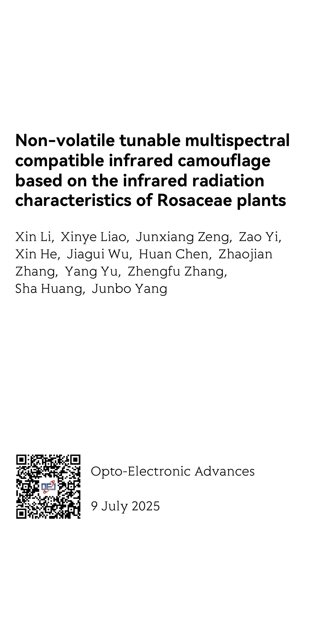 Non-volatile tunable multispectral compatible infrared camouflage based on the infrared radiation characteristics of Rosaceae plants_1