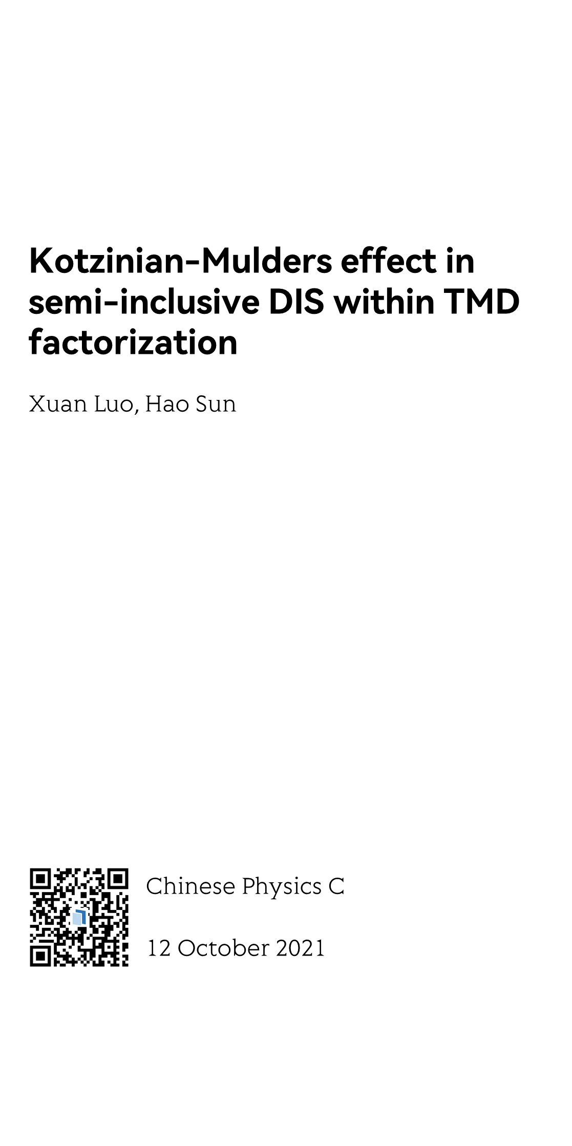 Kotzinian-Mulders effect in semi-inclusive DIS within TMD factorization_1