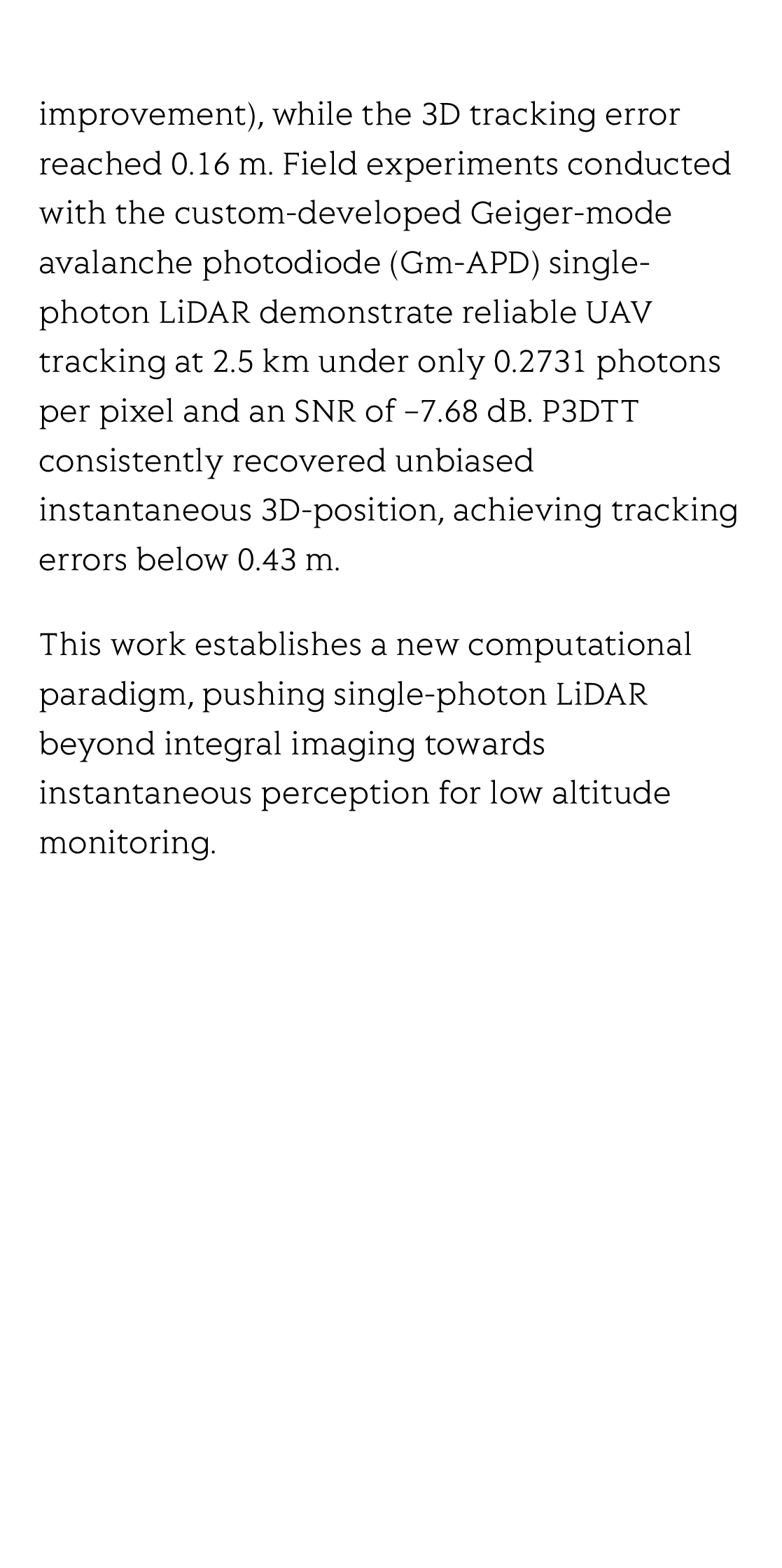 Instantaneous UAV tracking using single-photon LiDAR via photon-event-driven suppression of temporal-averaging bias_3