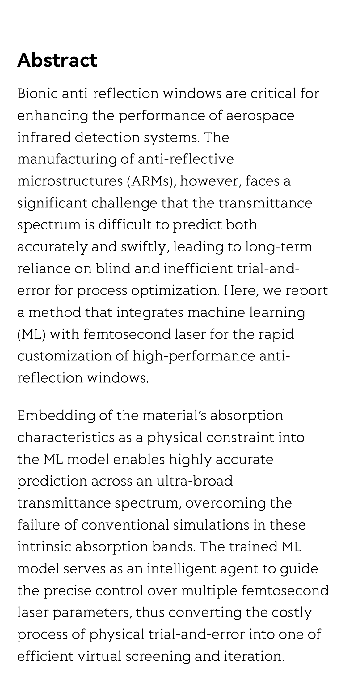 Femtosecond laser rapid customization of high-performance anti-reflection windows_2