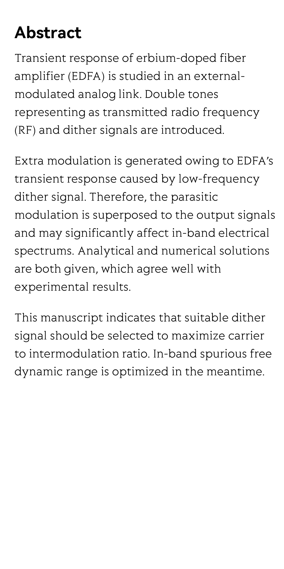 In-band intermodulation induced by transient response of erbium-doped fiber amplifier_2