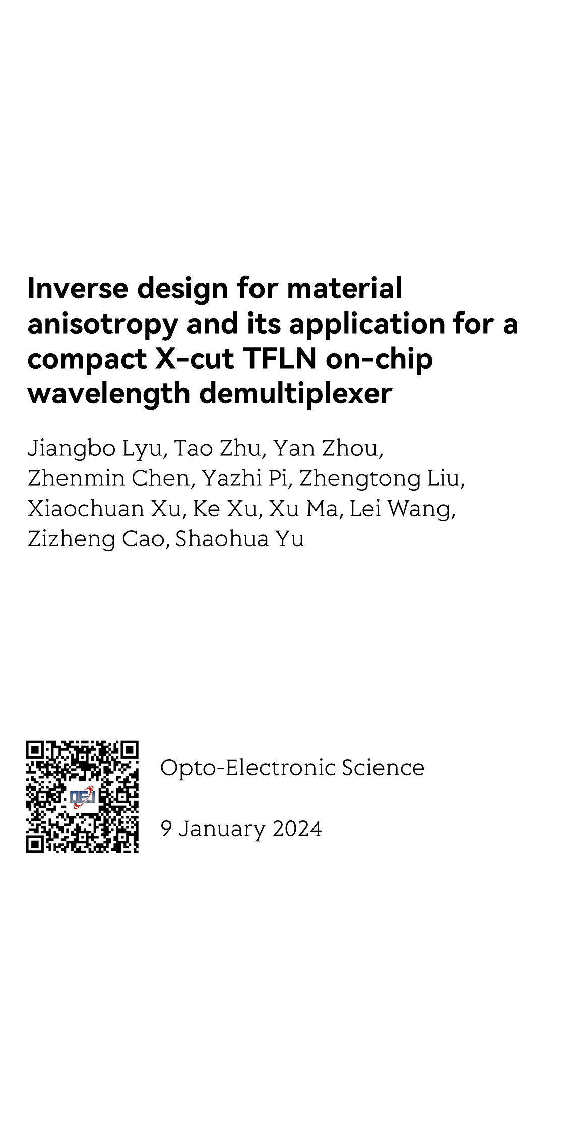 Inverse design for material anisotropy and its application for a compact X-cut TFLN on-chip wavelength demultiplexer_1