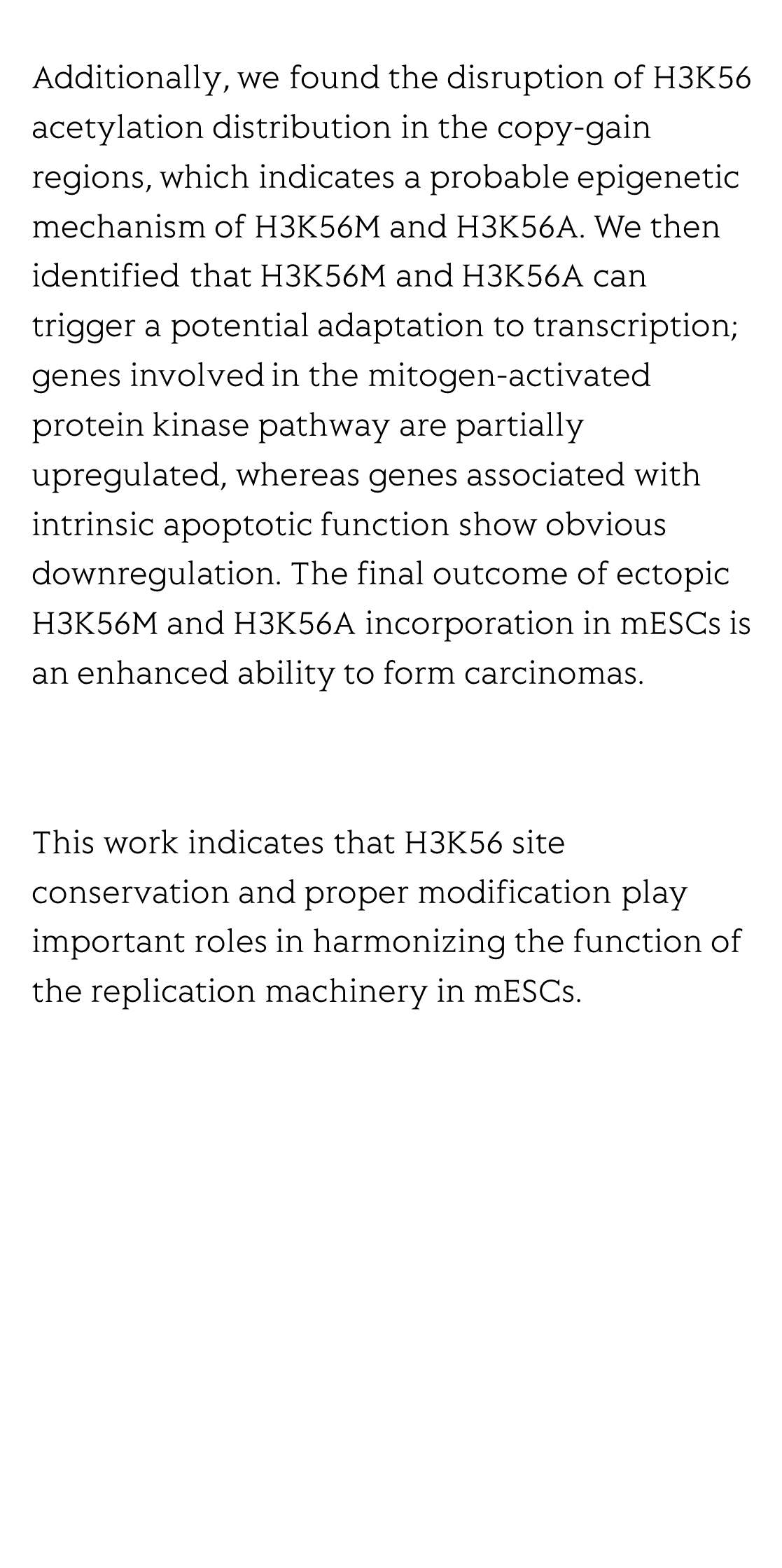 Incorporation of a histone mutant with H3K56 site substitution perturbs the replication machinery in mouse embryonic stem cells_3