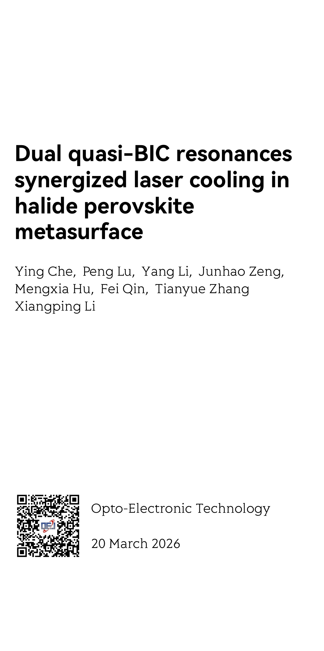 Dual quasi-BIC resonances synergized laser cooling in halide perovskite metasurface_1