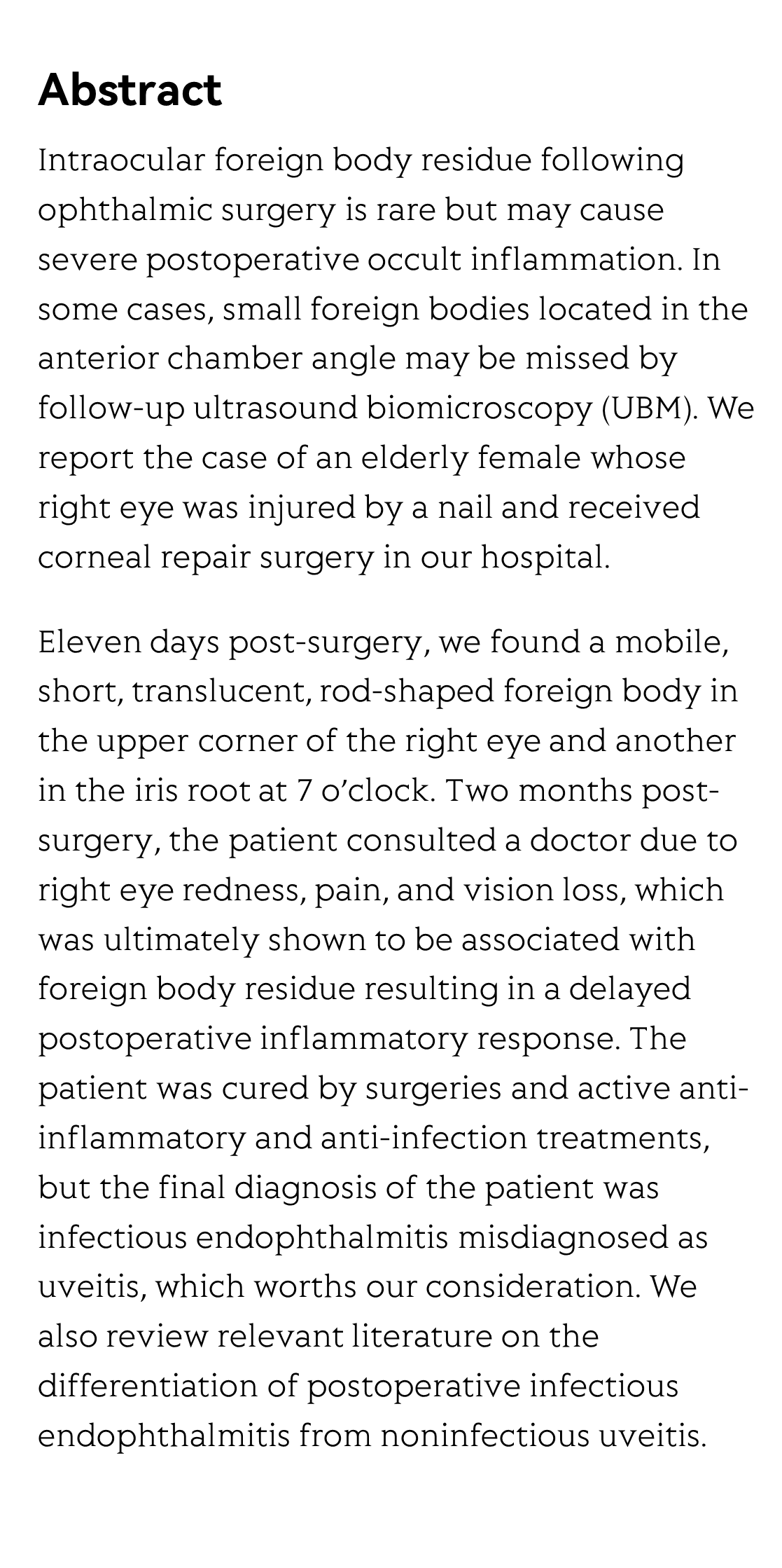 A case of infectious endophthalmitis misdiagnosed as uveitis_2