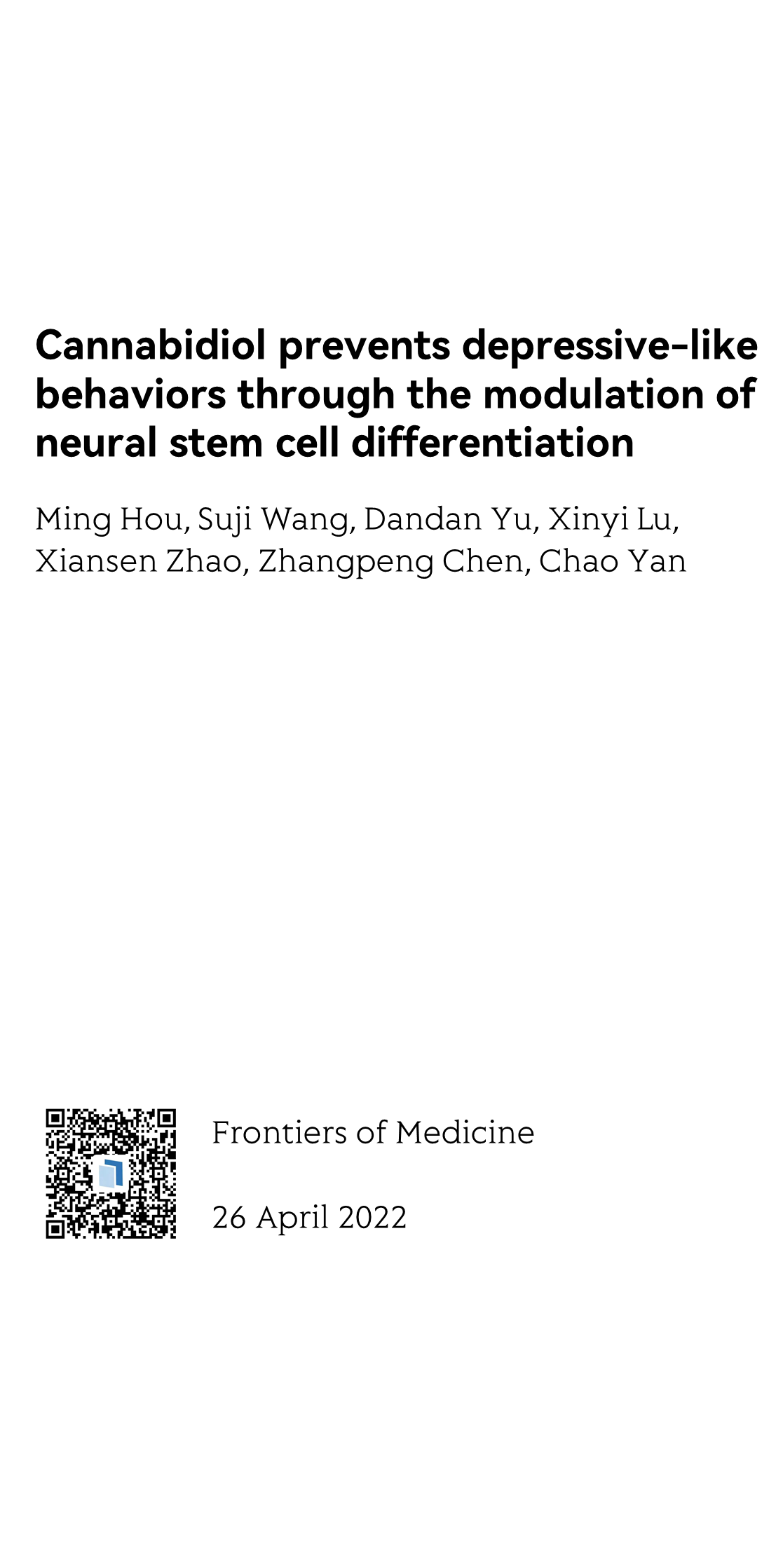 Cannabidiol prevents depressive-like behaviors through the modulation of neural stem cell differentiation_1