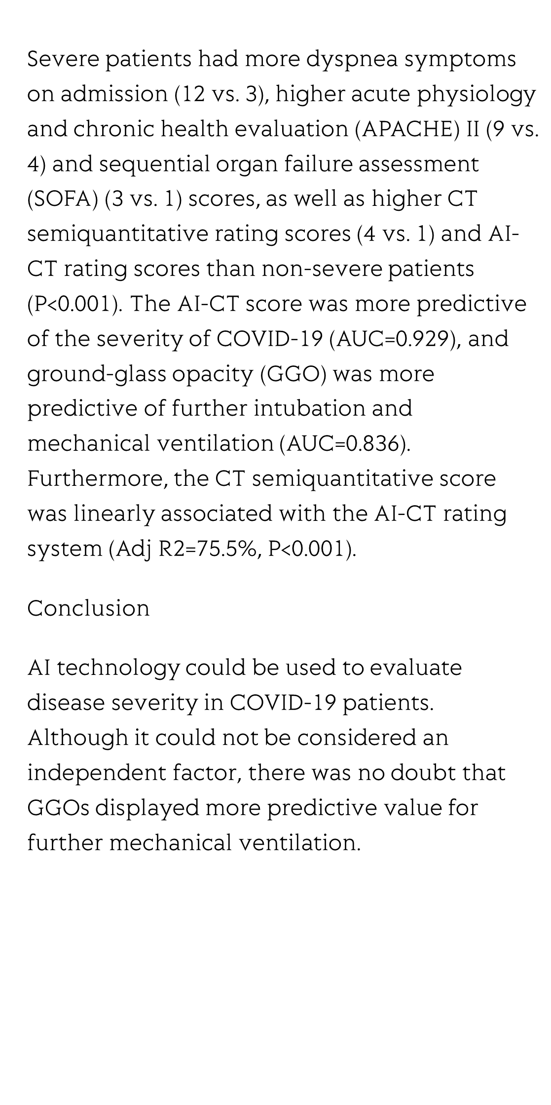Artificial intelligence CT helps evaluate the severity of COVID-19 patients: A retrospective study_3