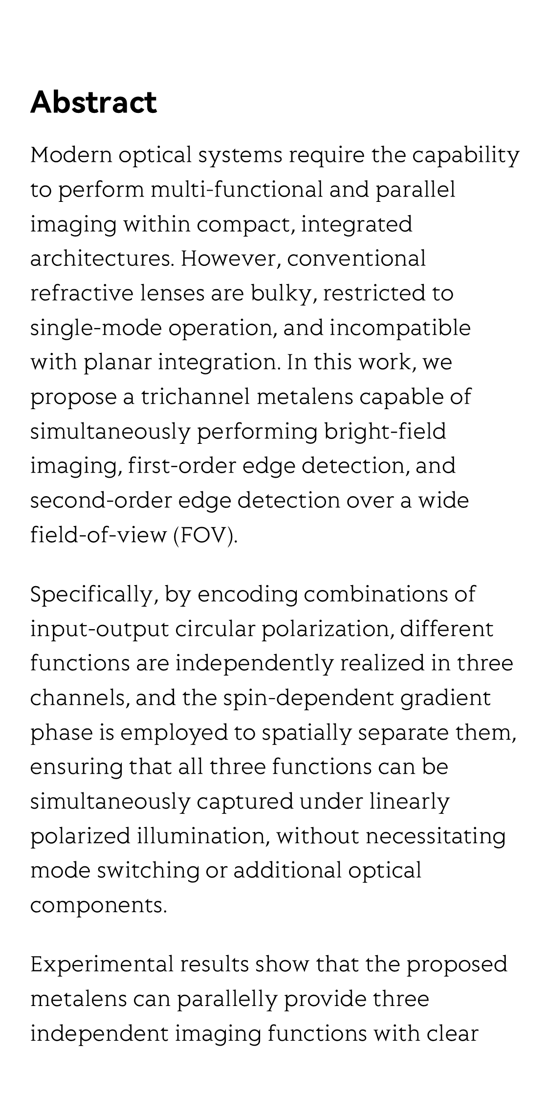 Parallel bright-field and multi-order edge imaging via wide field-of-view trichannel metalens_2