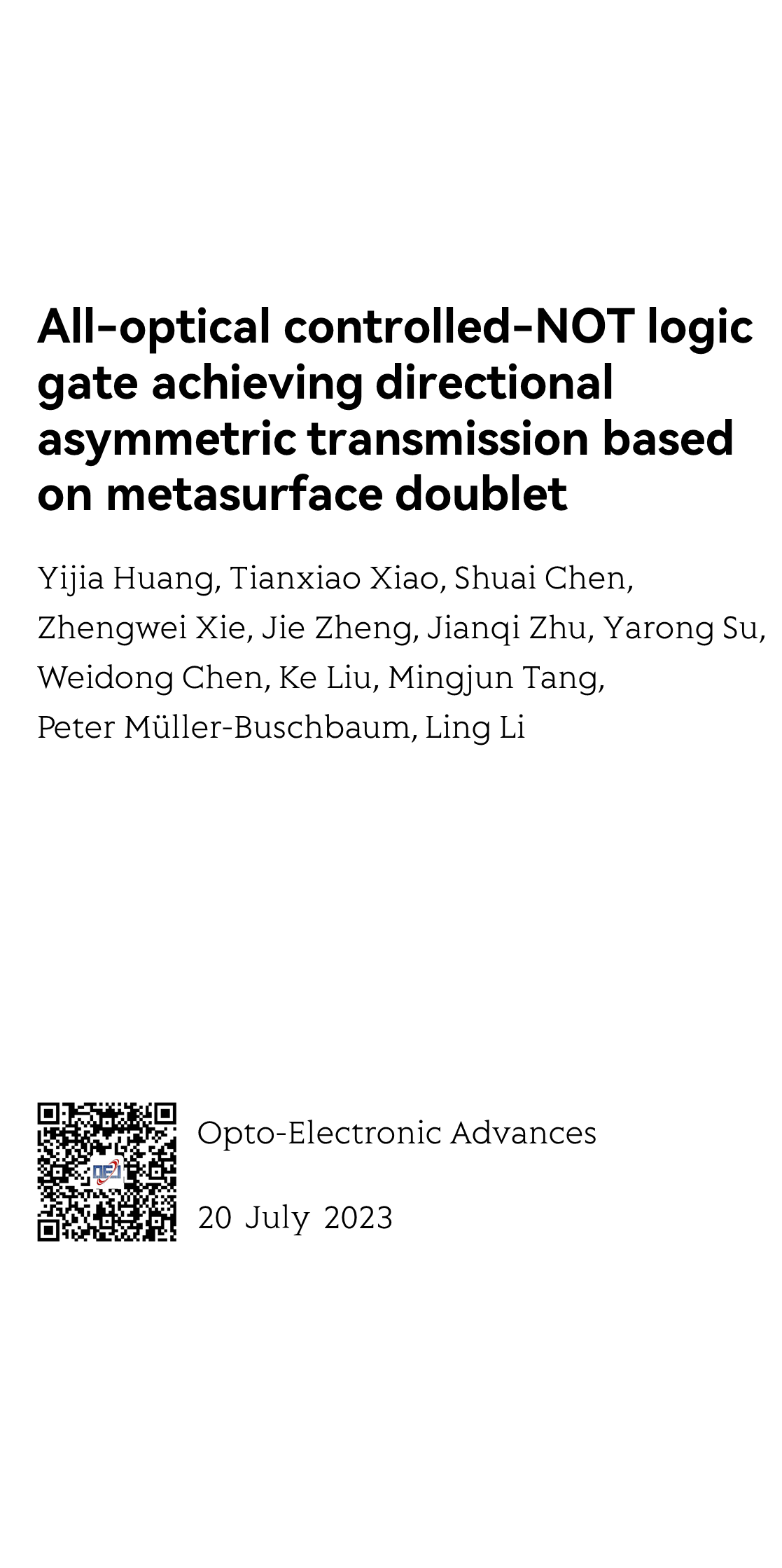 All-optical controlled-NOT logic gate achieving directional asymmetric transmission based on metasurface doublet_1