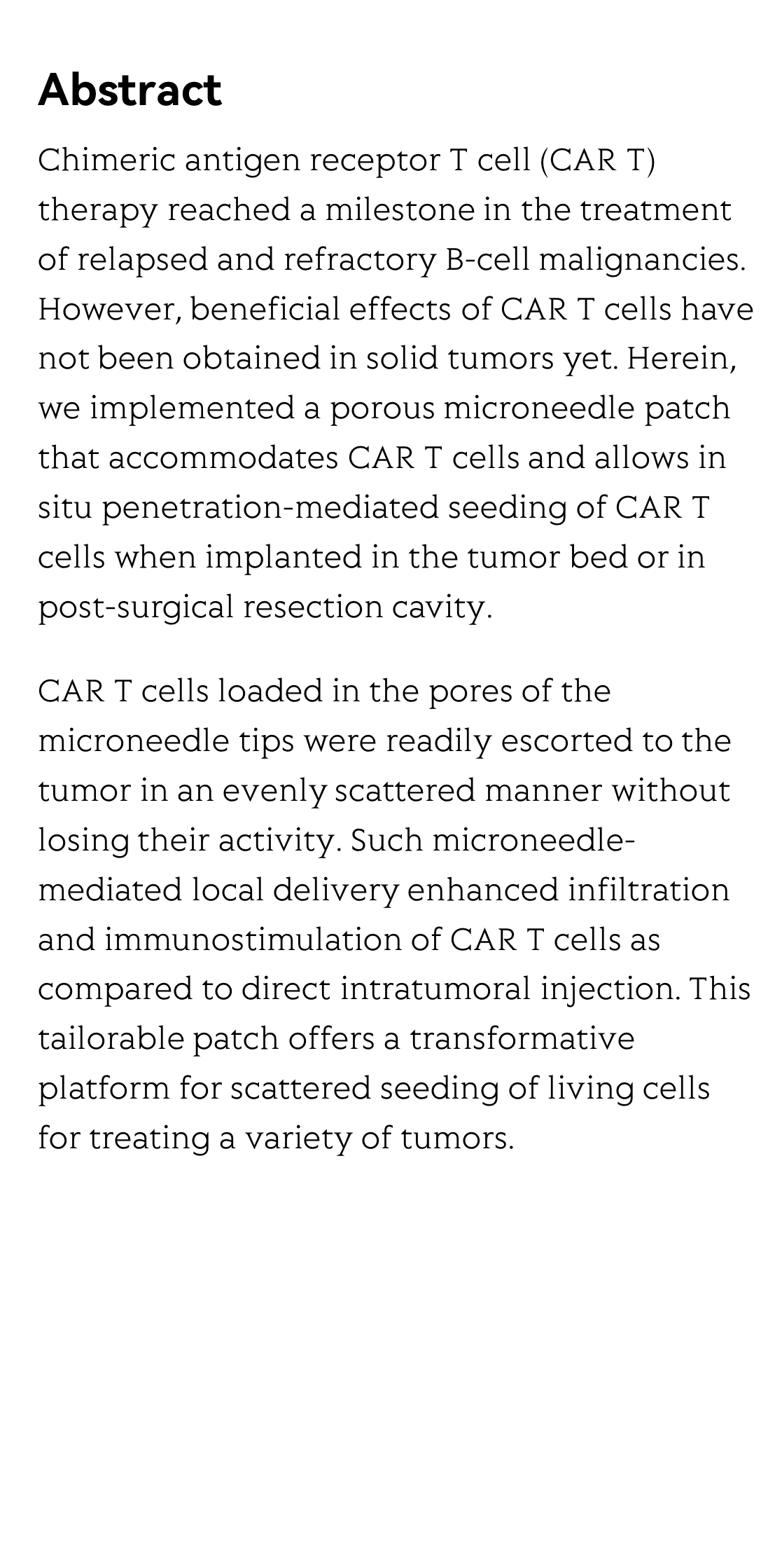 Scattered seeding of CAR T cells in solid tumors augments anticancer efficacy_2