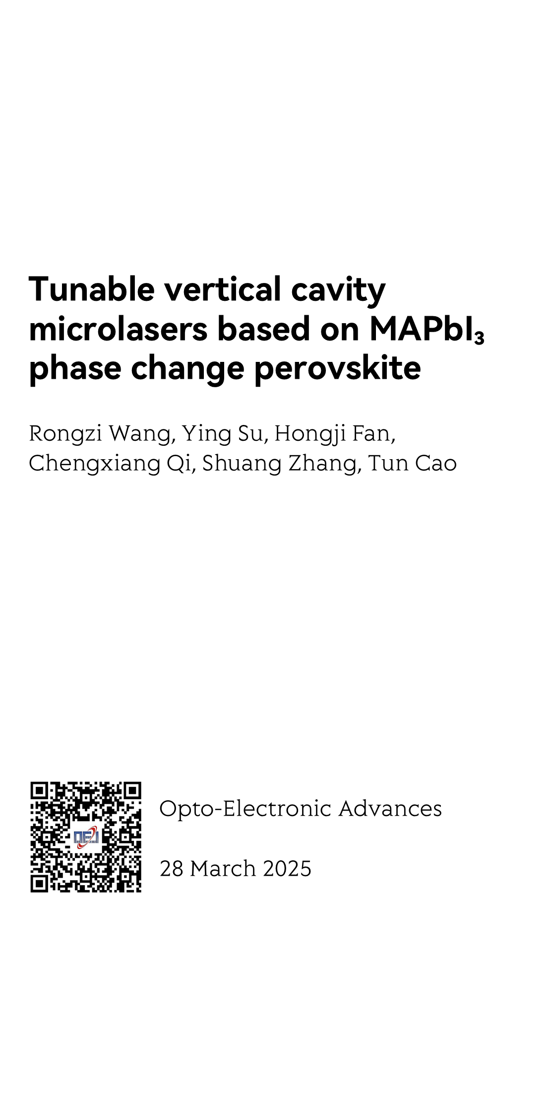 Tunable vertical cavity microlasers based on MAPbI₃ phase change perovskite_1