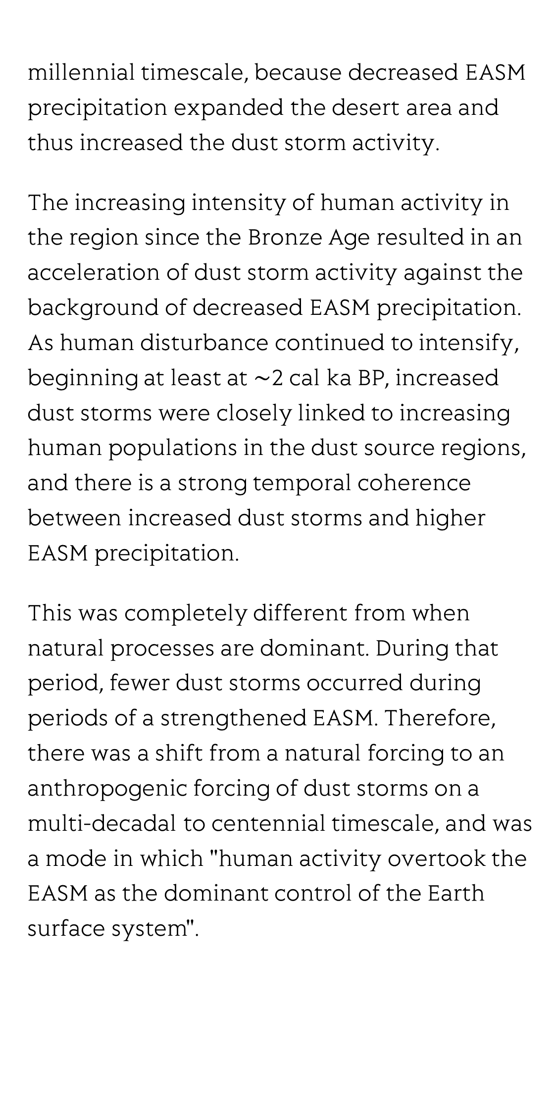 Holocene dust storm variations over northern china: transition from a natural forcing to an anthropogenic forcing_3