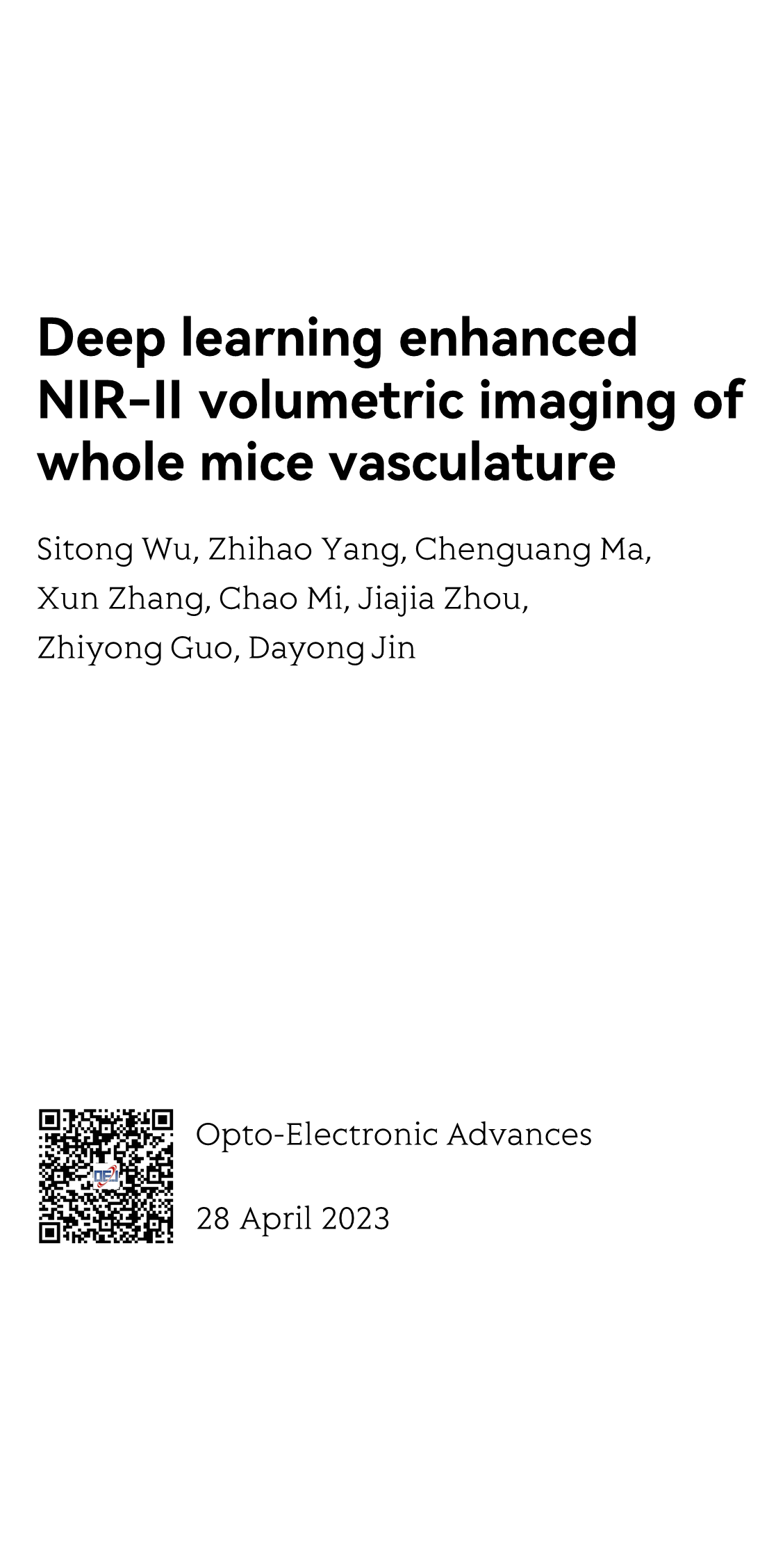 Deep learning enhanced NIR-II volumetric imaging of whole mice vasculature_1