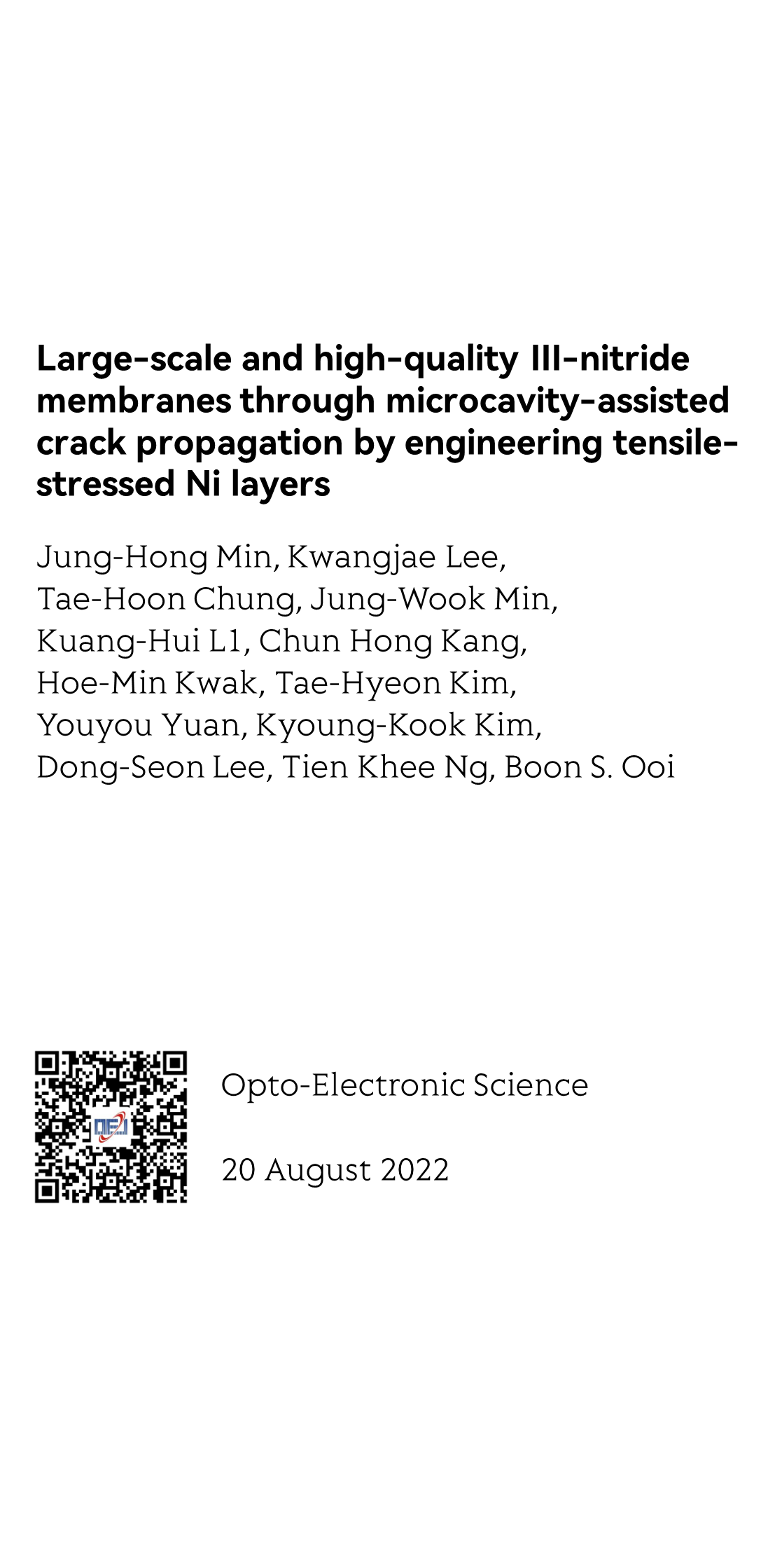 Large-scale and high-quality III-nitride membranes through microcavity-assisted crack propagation by engineering tensile-stressed Ni layers_1