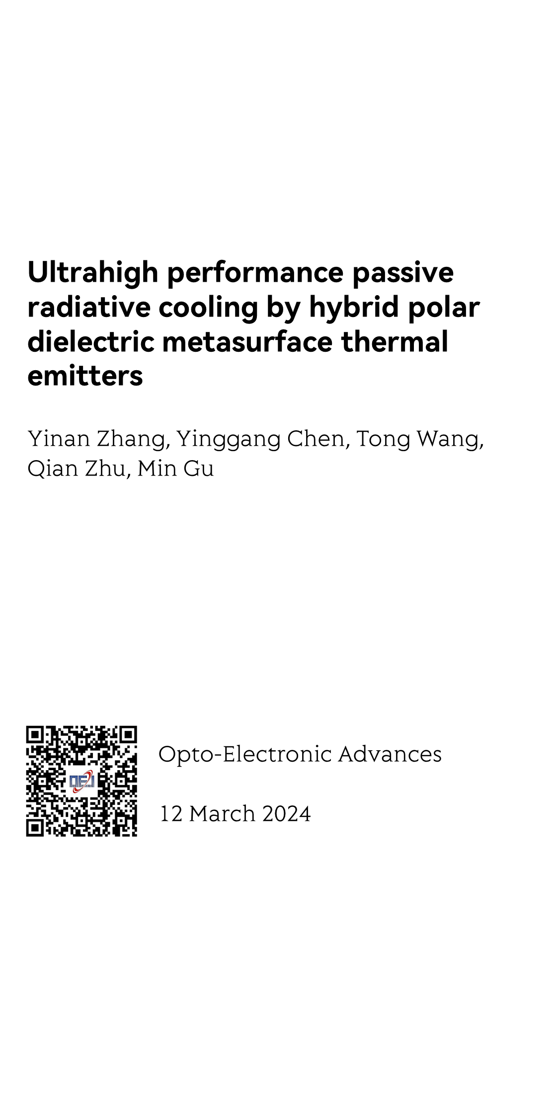 Ultrahigh performance passive radiative cooling by hybrid polar dielectric metasurface thermal emitters_1