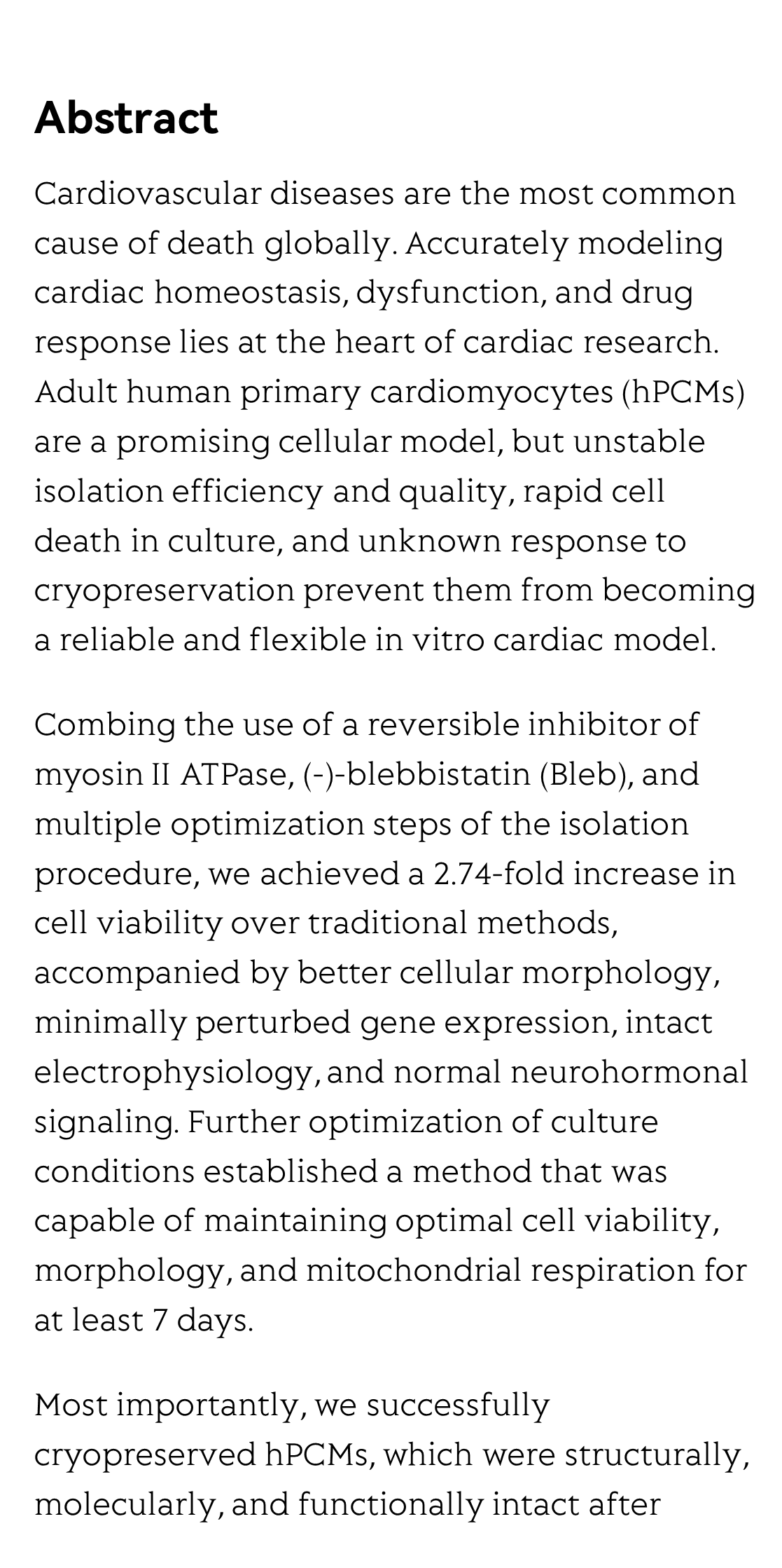 Functional isolation, culture and cryopreservation of adult human primary cardiomyocytes_2