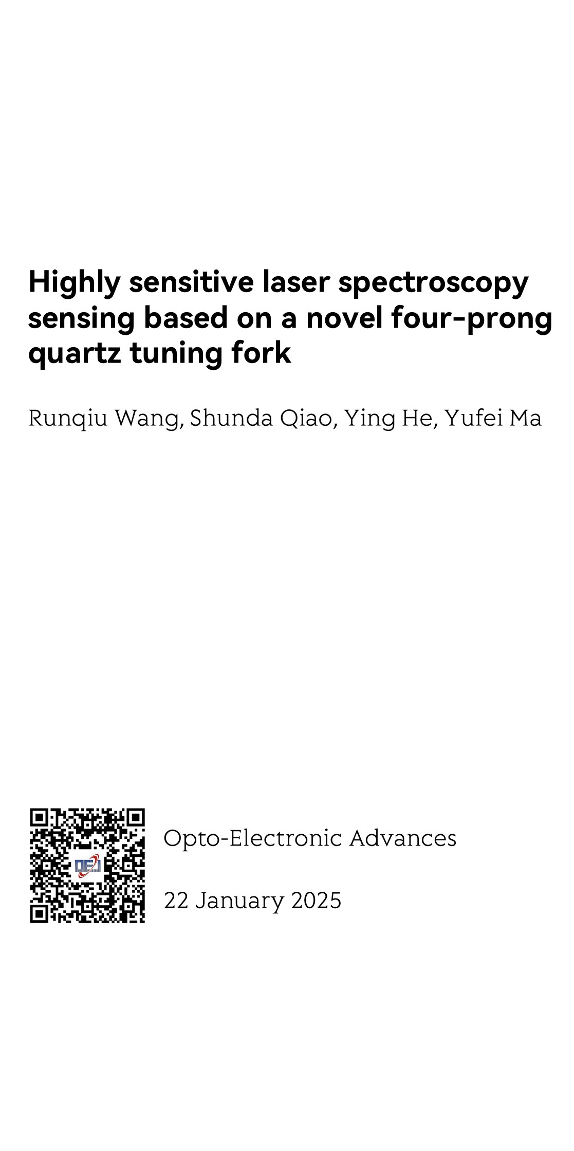 Highly sensitive laser spectroscopy sensing based on a novel four-prong quartz tuning fork_1