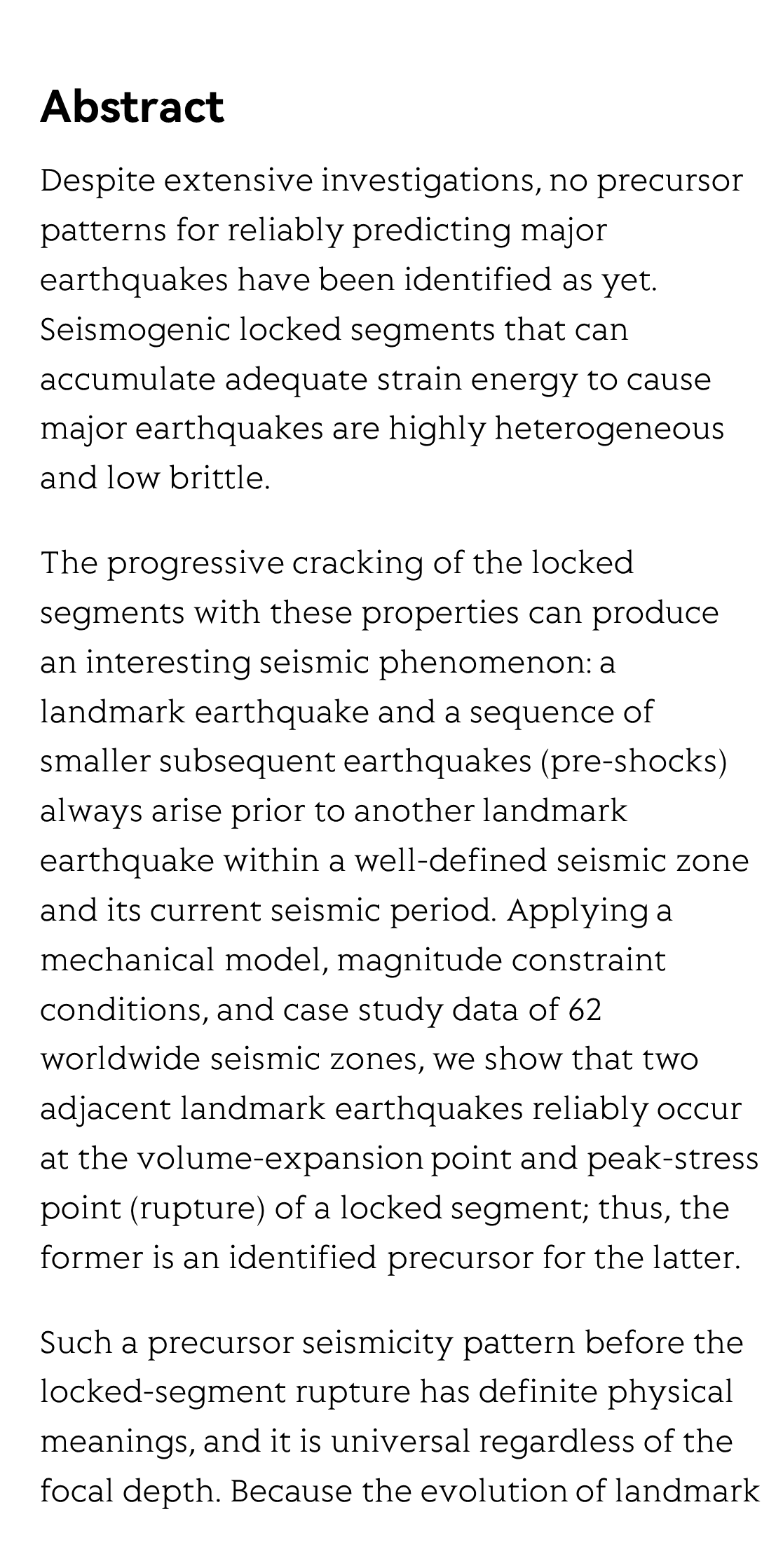 Universal precursor seismicity pattern before locked-segment rupture and evolutionary rule for landmark earthquakes_2