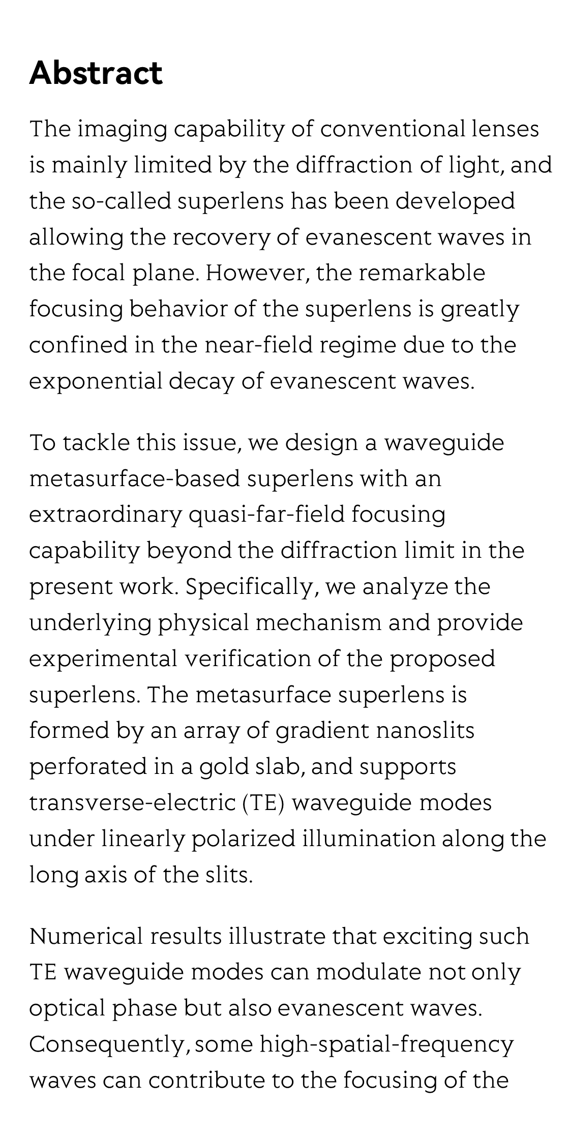 A waveguide metasurface based quasi-far-field transverse-electric superlens_2