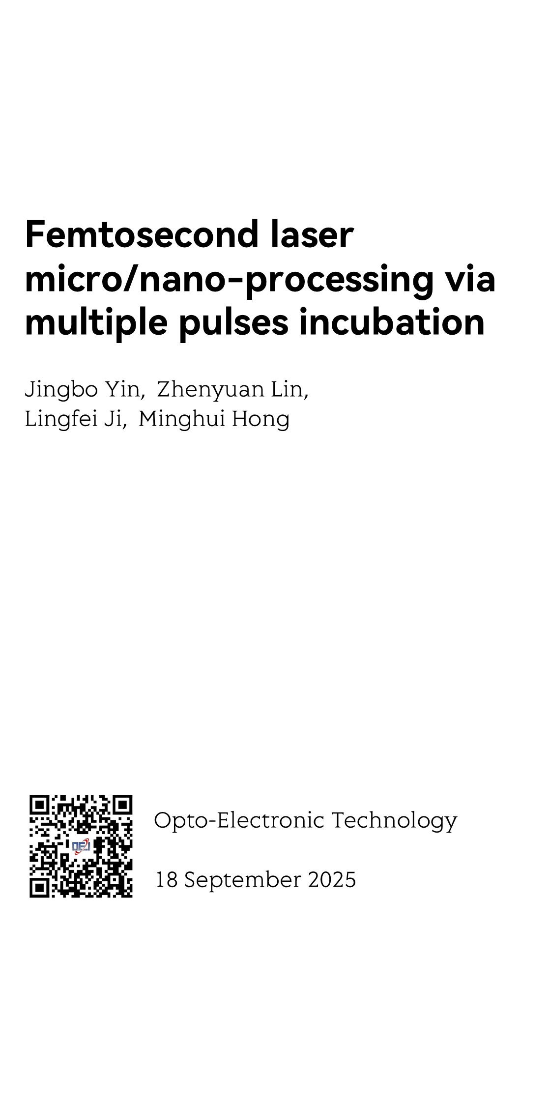 Femtosecond laser micro/nano-processing via multiple pulses incubation_1