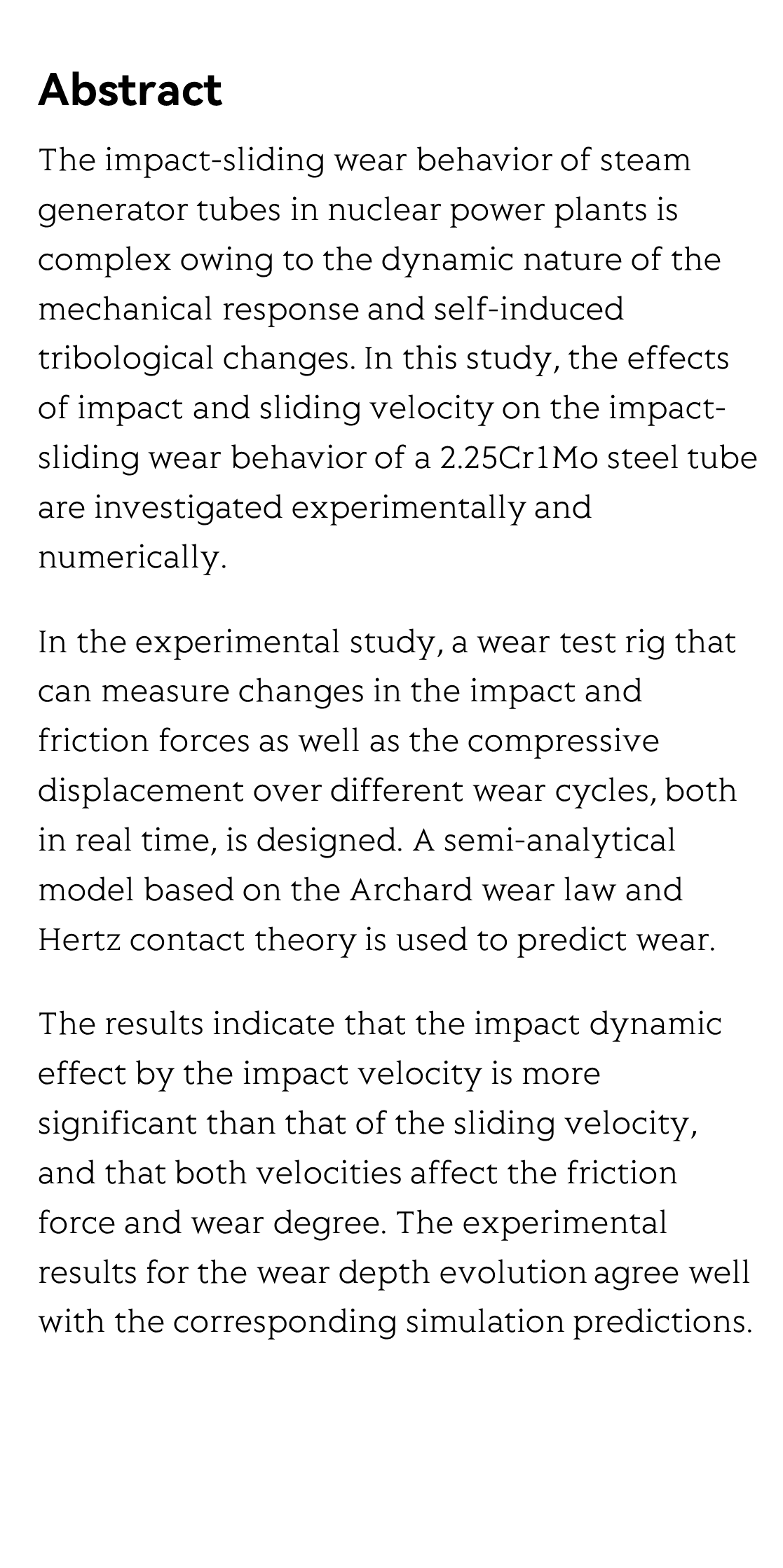 Impact-sliding wear response of 2.25Cr1Mo steel tubes: Experimental and semi-analytical method_2