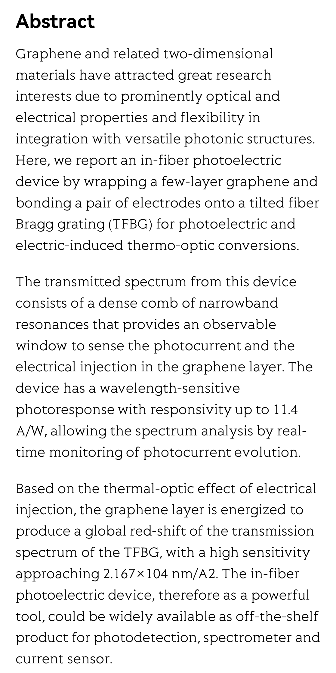 In-fiber photoelectric device based on graphene-coated tilted fiber grating_2