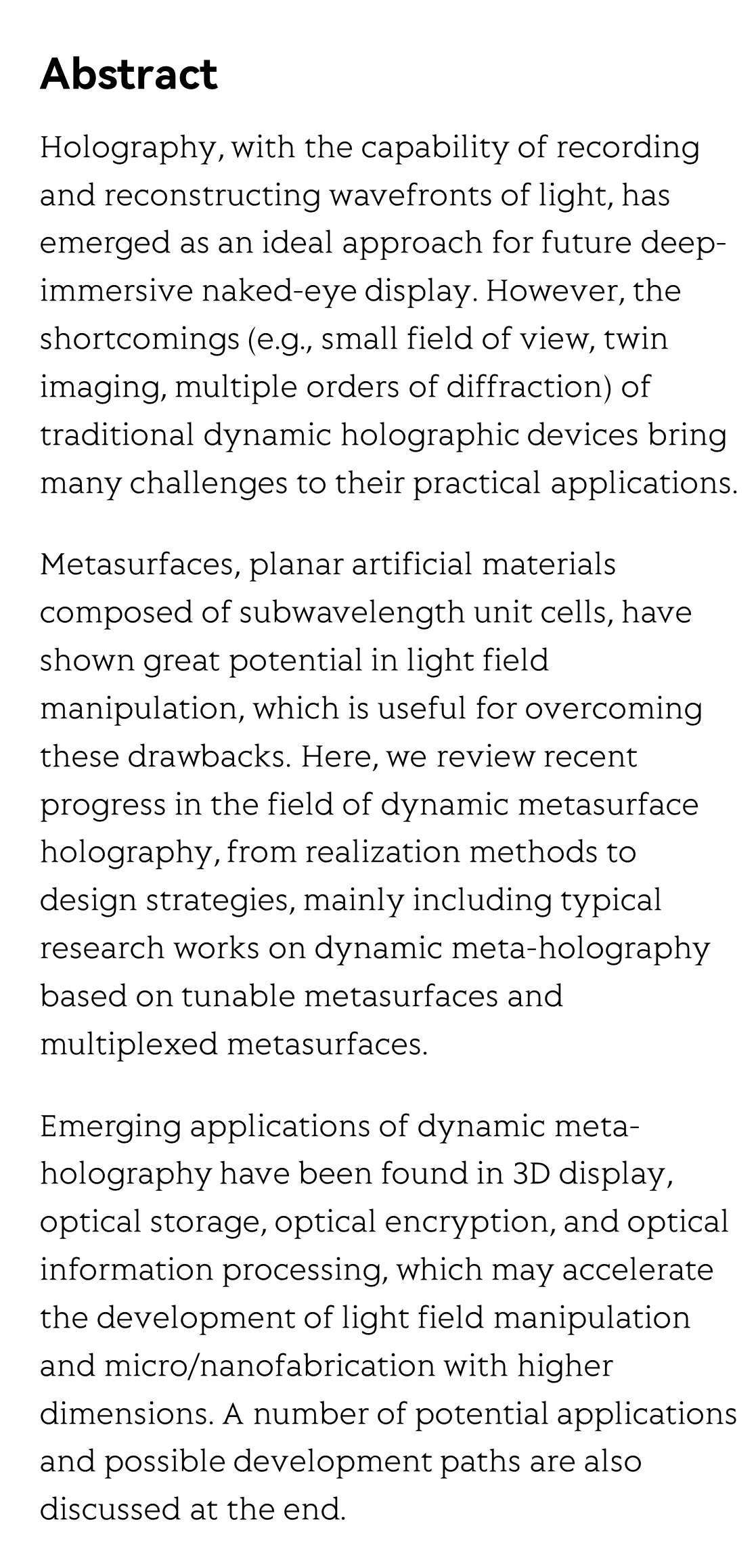 Recent advances in optical dynamic meta-holography_2