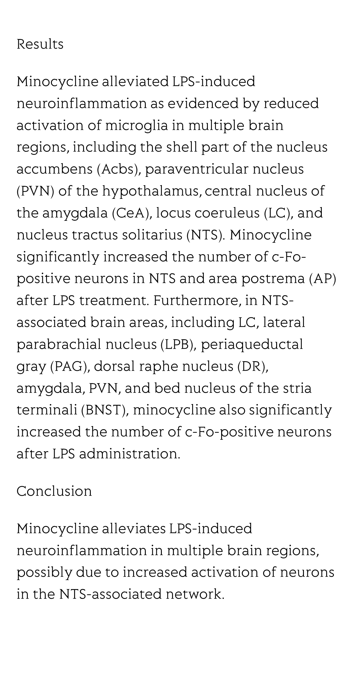 Minocycline Activates the Nucleus of the Solitary Tract-Associated Network to Alleviate Lipopolysaccharide-Induced Neuroinflammation_3