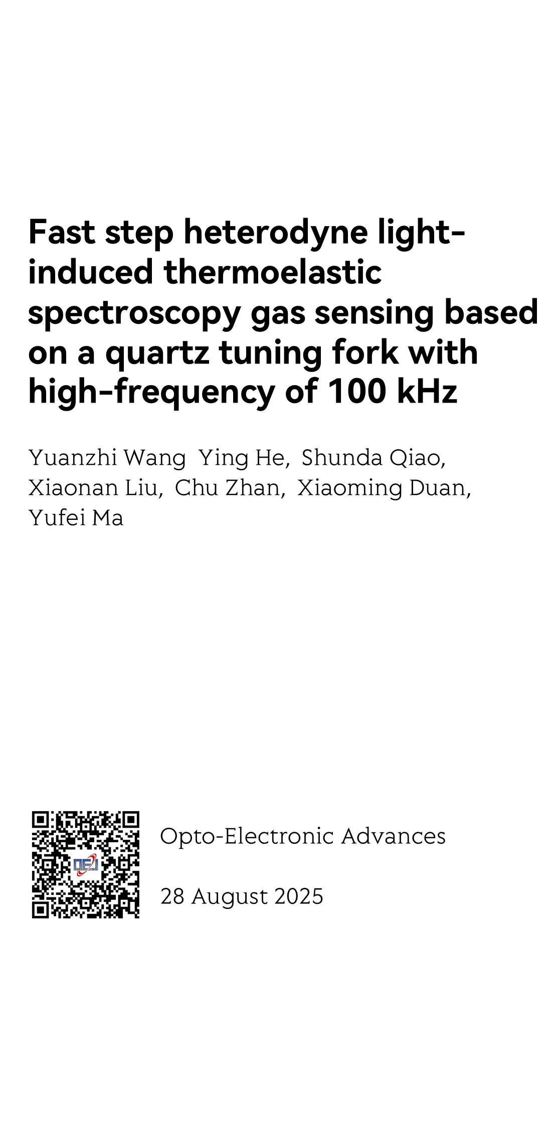 Fast step heterodyne light-induced thermoelastic spectroscopy gas sensing based on a quartz tuning fork with high-frequency of 100 kHz_1