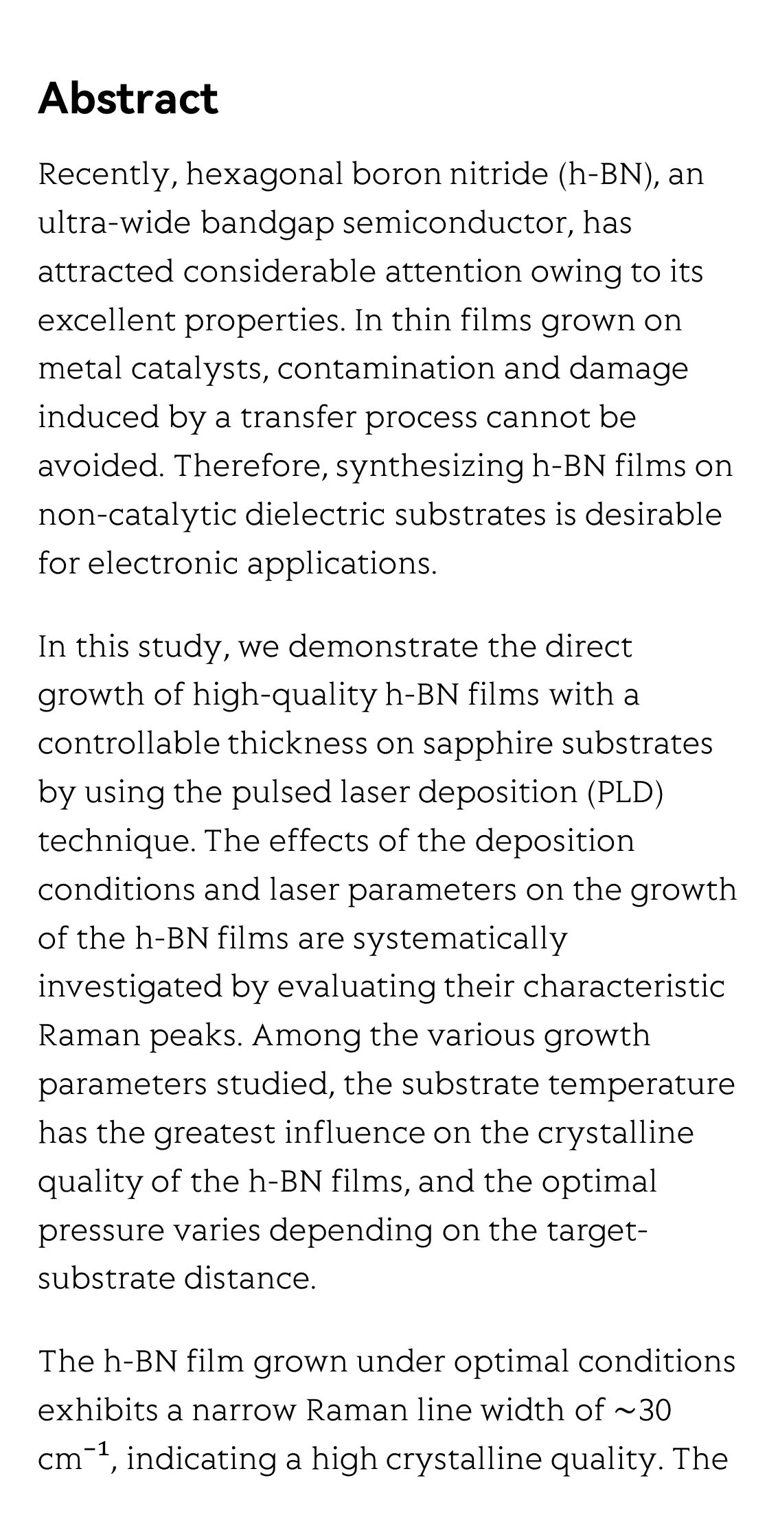 Direct growth of hexagonal boron nitride films on dielectric sapphire substrates by pulsed laser deposition for optoelectronic applications_2