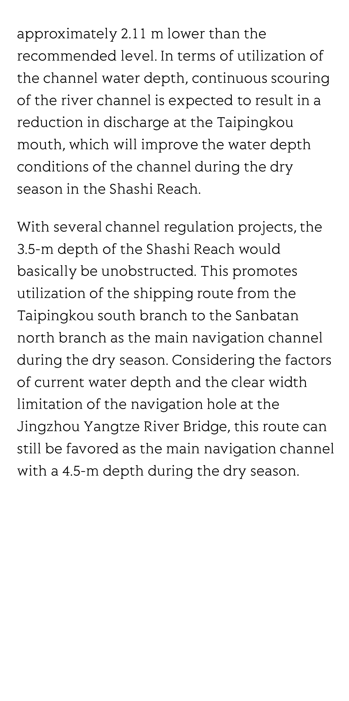 Relationship between adjustment of low water level and utilization of water depth in Shashi Reach in middle Yangtze River_3