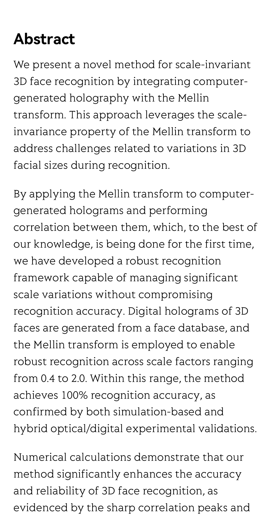 Scale-invariant 3D face recognition using computer-generated holograms and the Mellin transform_2