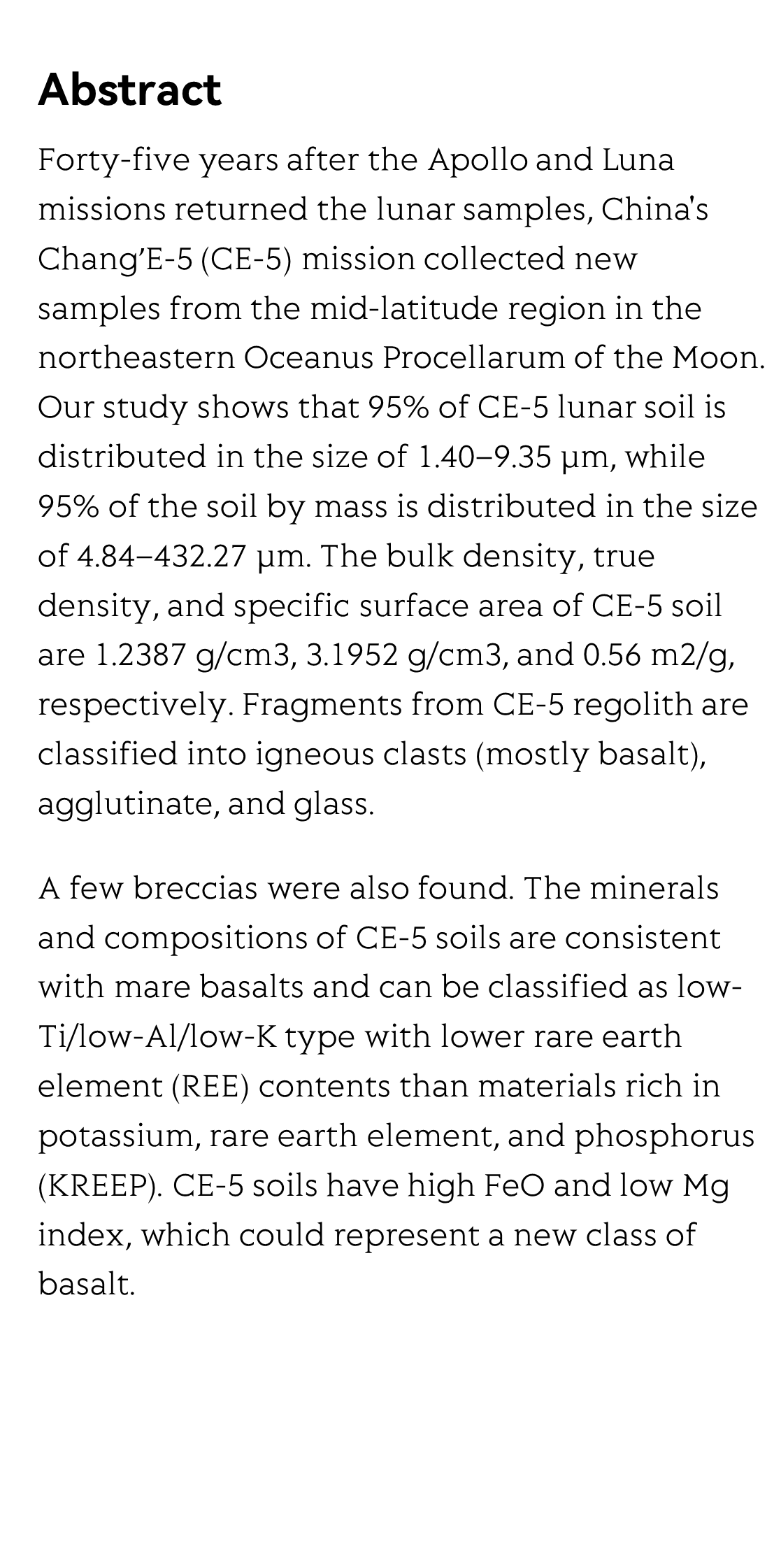 Characteristics of the lunar samples returned by Chang'E-5 mission_2