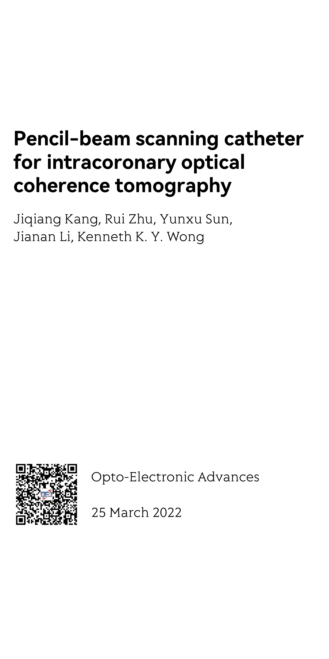 Pencil-beam scanning catheter for intracoronary optical coherence tomography_1