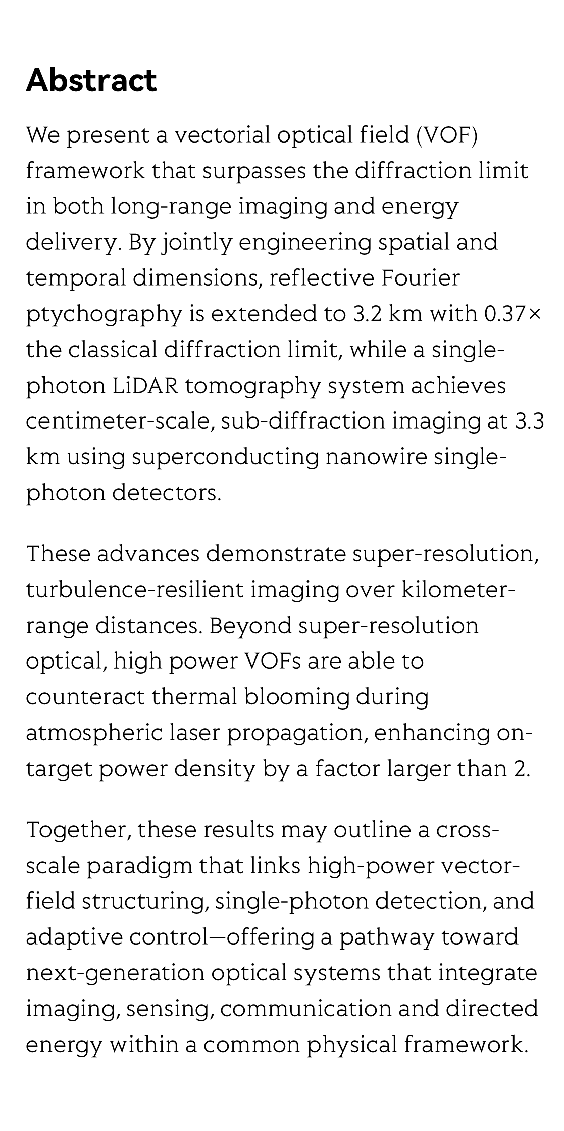 Surpassing the diffraction limit in long-range laser engineering via cross-scale vectorial optical field manipulation: perspectives and outlooks_2